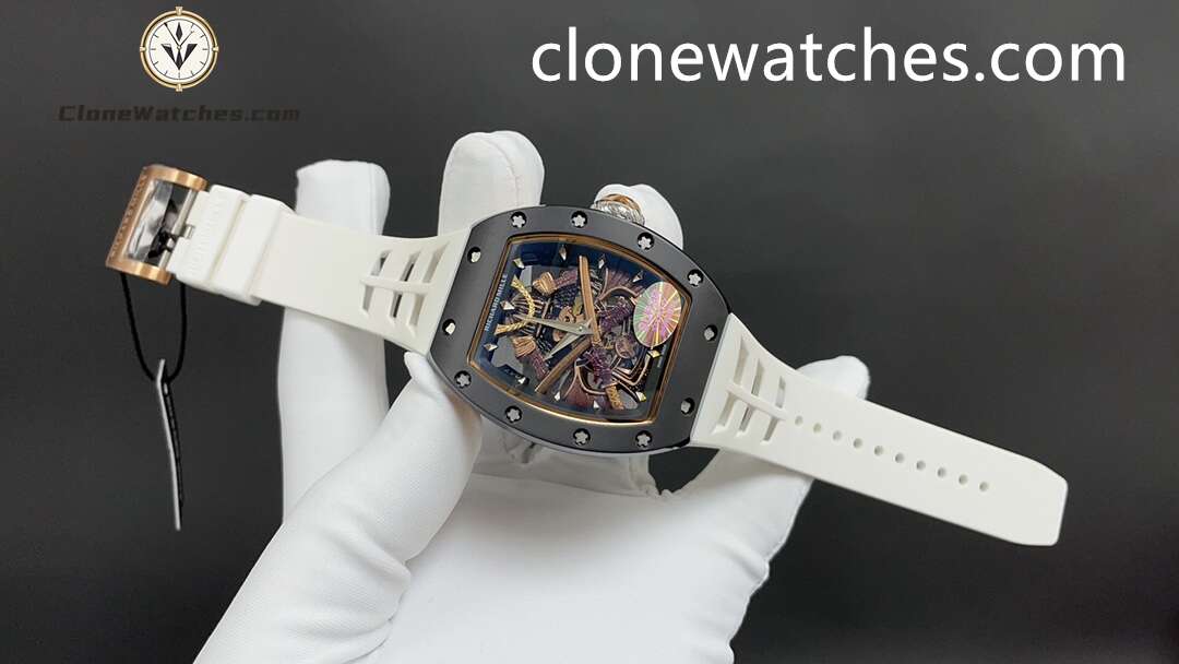 Richard Mille Super Clone Watches 1:1 RM 47 Tourbillon White Strap