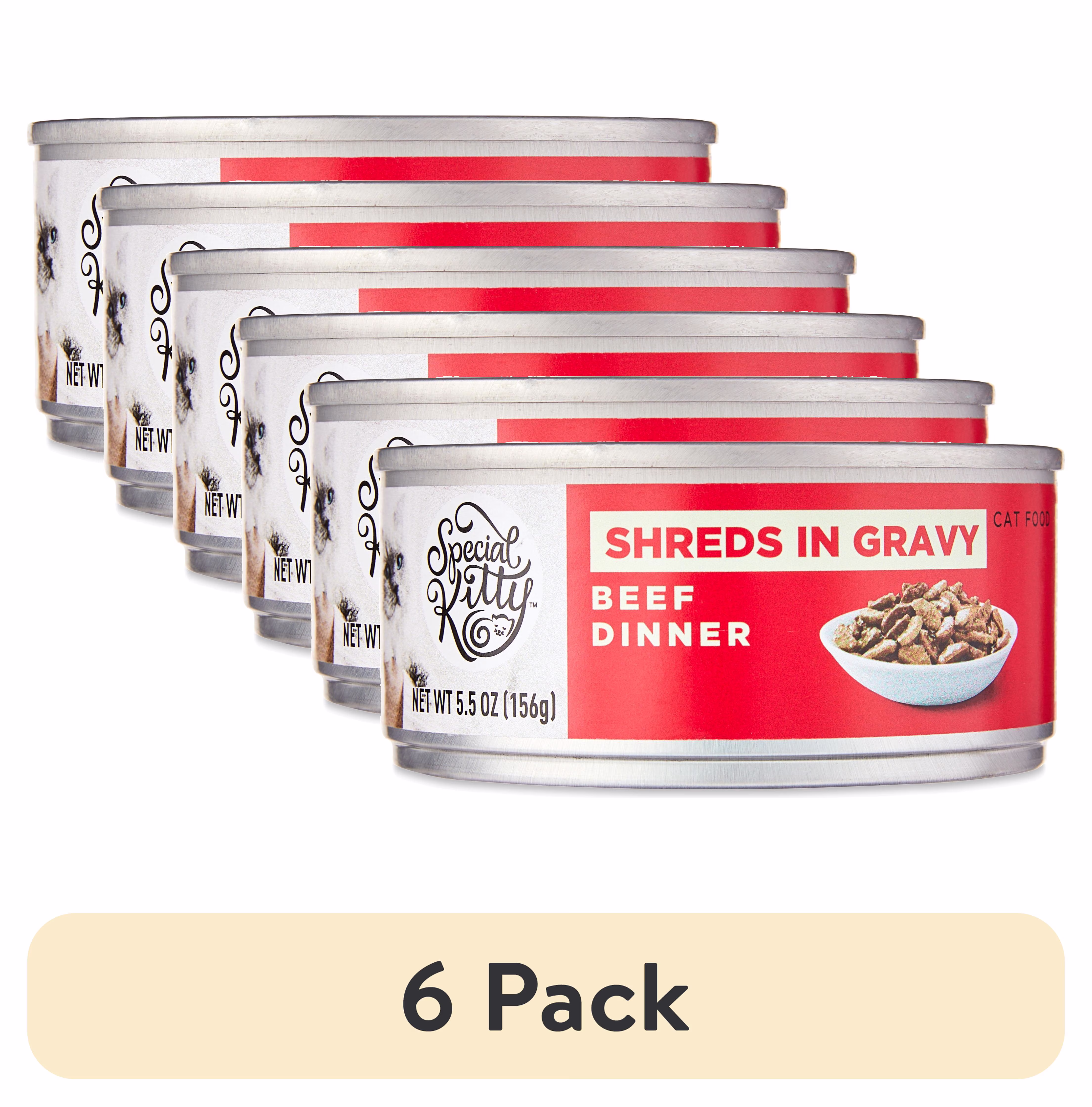 Special Kitty Beef Dinner Shreds in Gravy Wet Cat Food, 5.5 oz Can