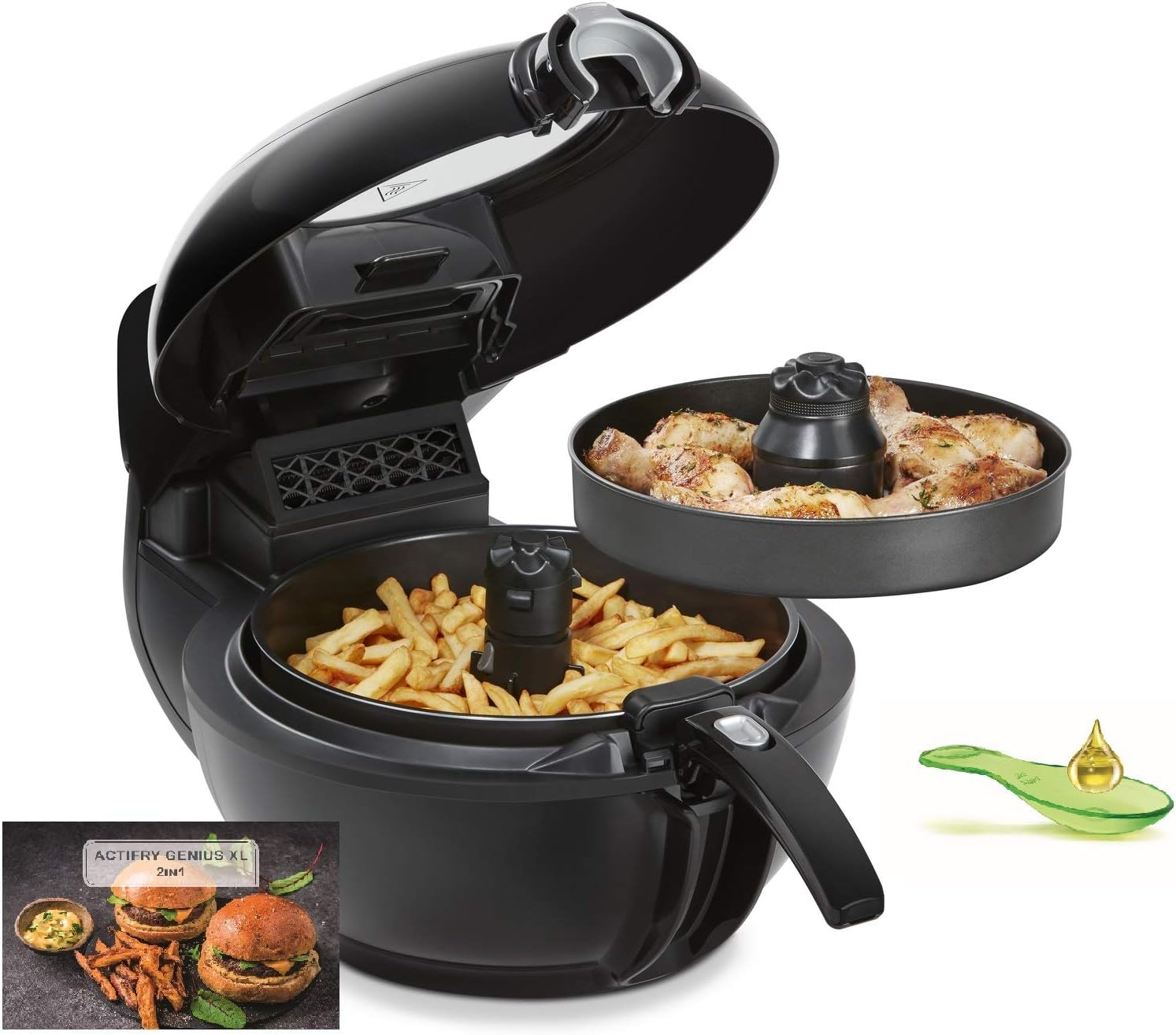 Friteuse air chaud 1,7 kg 1500 W 9 programmes technologie 2 en 1