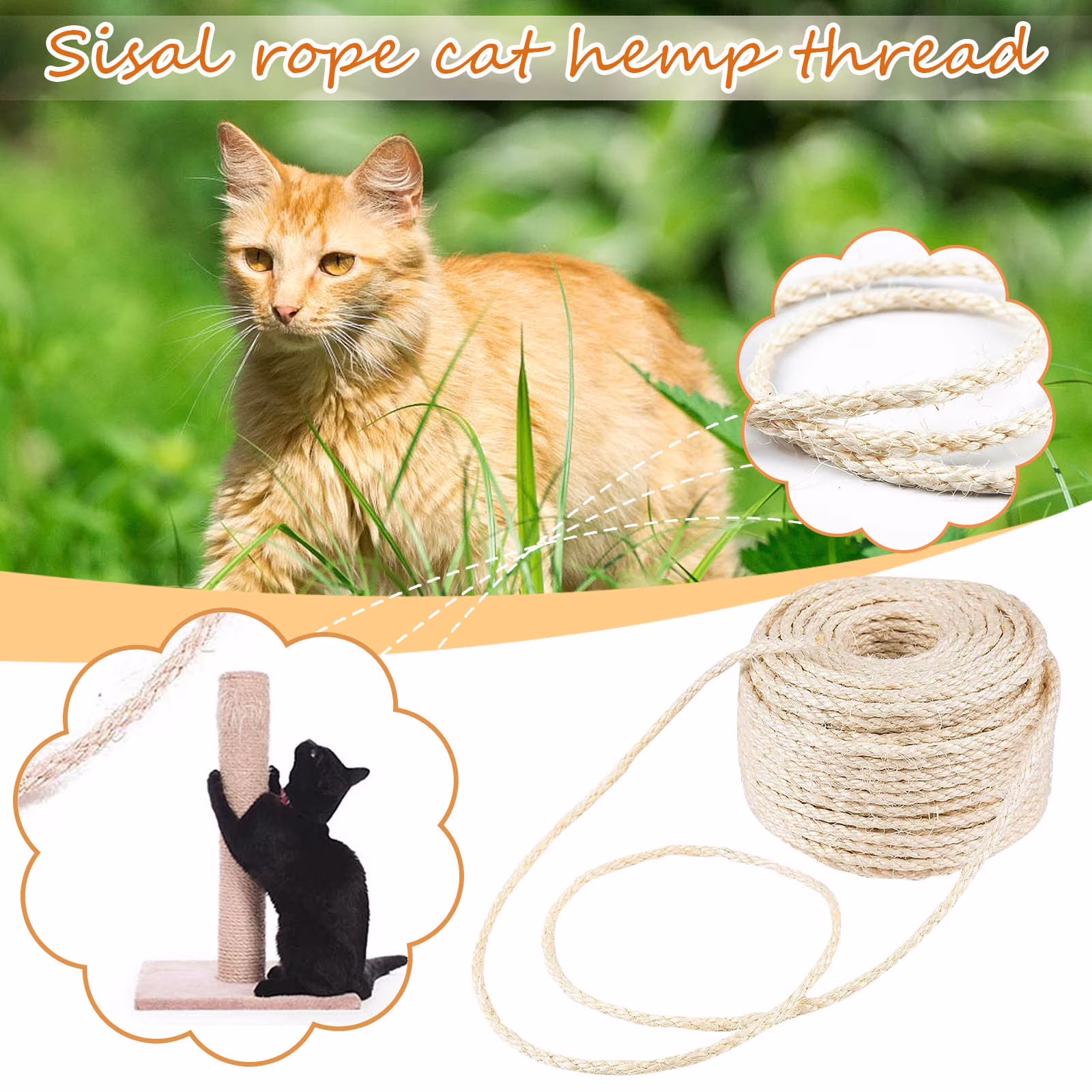 Ongmies Yarn Clearance Decoration Rope-Cat- Home&Garden Accessoryfor Cat Diy Scratch Repairsisal Patio Garden Room Decor Beige
