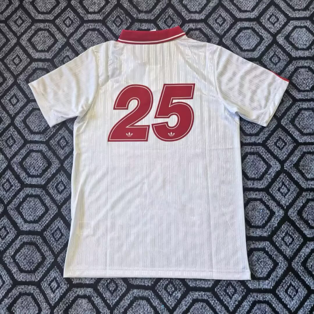 2025-26 Oasis co-branded white and red jerseys - fan edition