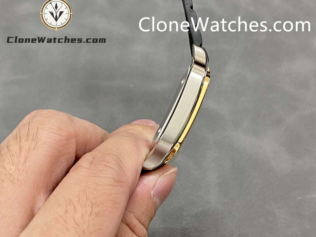 Cartier Super Clone Watches 1:1 Santos Series White Dial 18K gold plated 39.8MM W2SA0009 Rubber Strap