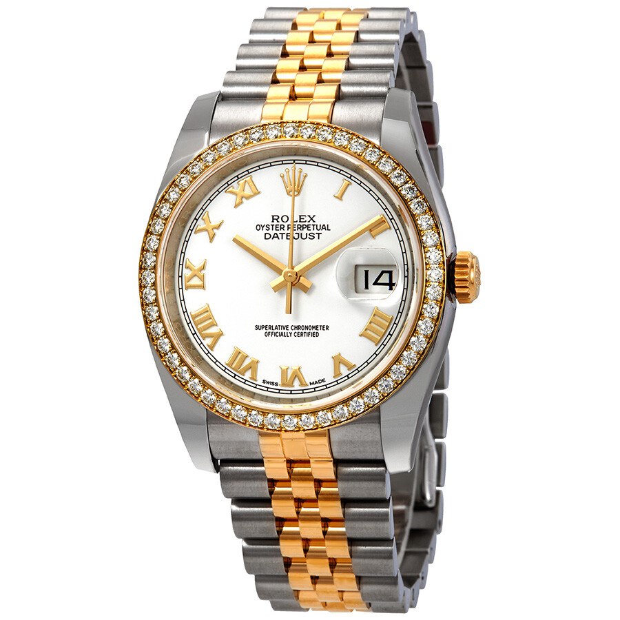 Rolex Oyster Perpetual Datejust 36 White Dial Stainless Steel and 18K Yellow Gold Jubilee Bracelet Automatic Ladies Watch 116243WRJ（Lifetime free warranty+90-days replacement service & Refund!.）