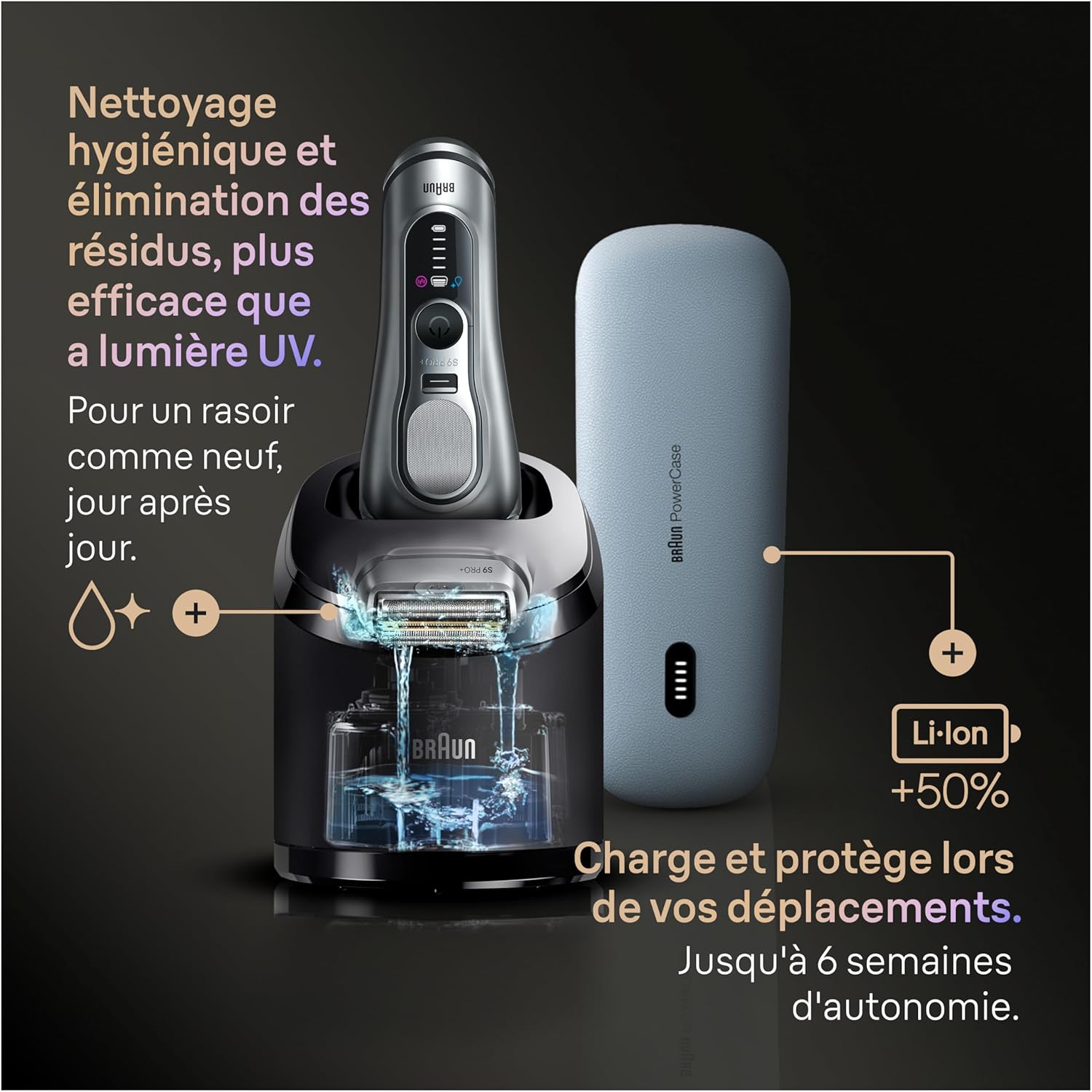 Rasoir électrique homme étanche lames précision station nettoyage