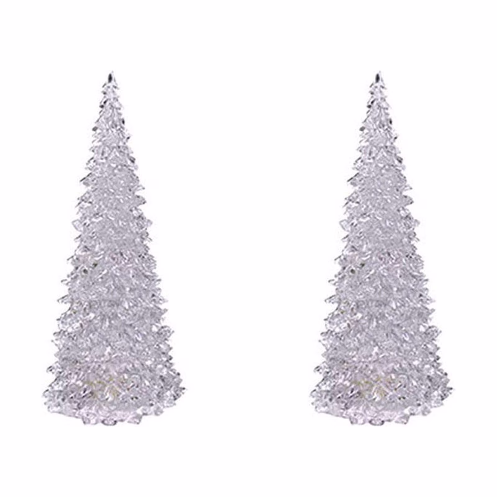 Bouanq 2/3/5PCS LED Christmas Tree Lights, Mini Acrylic Light Up Christmas Tree Lights, Color Changing Xmas Table Decorations Indoor, Holiday for Bedroom Table