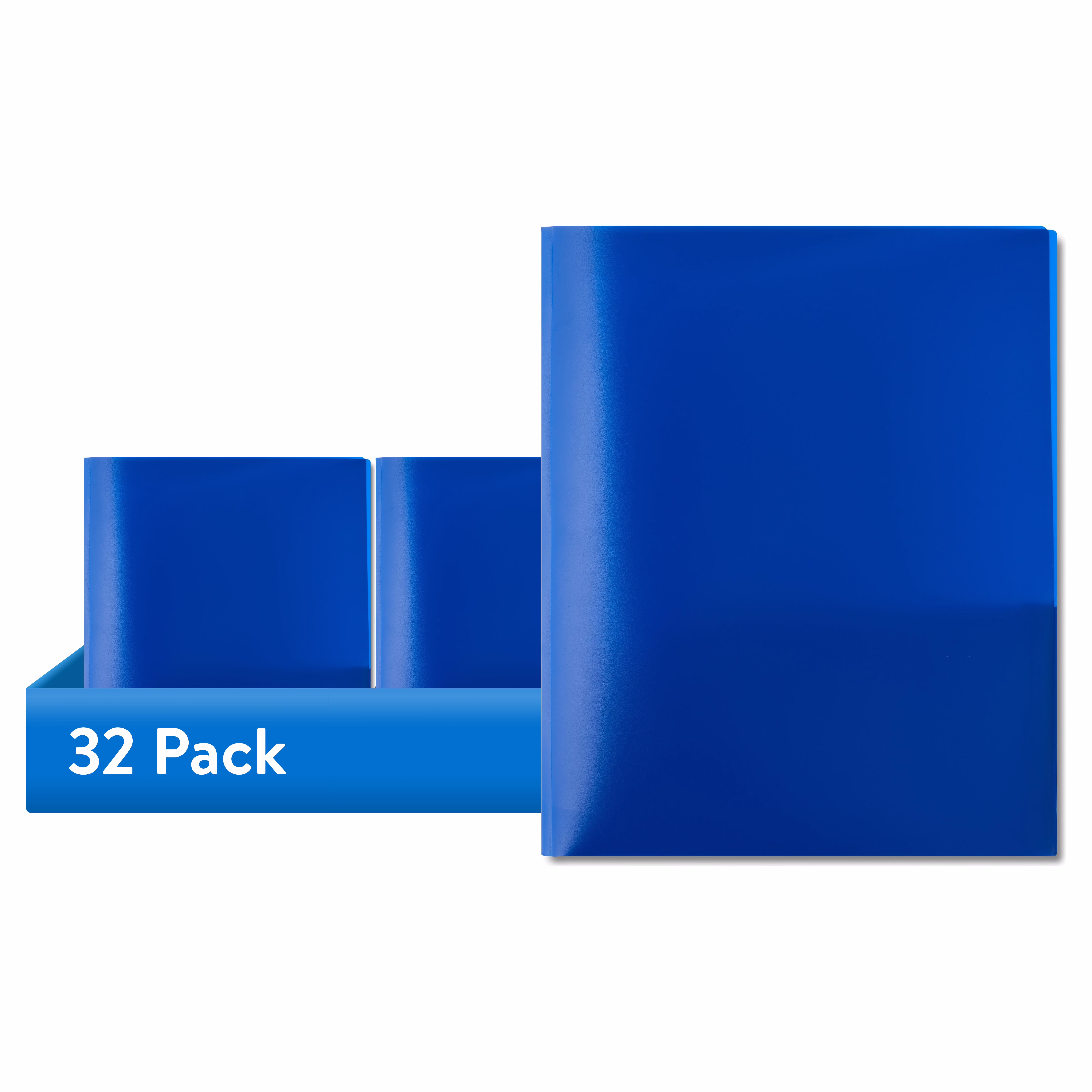Pen+Gear 3-Prong 2-Pocket Poly Folder, Red