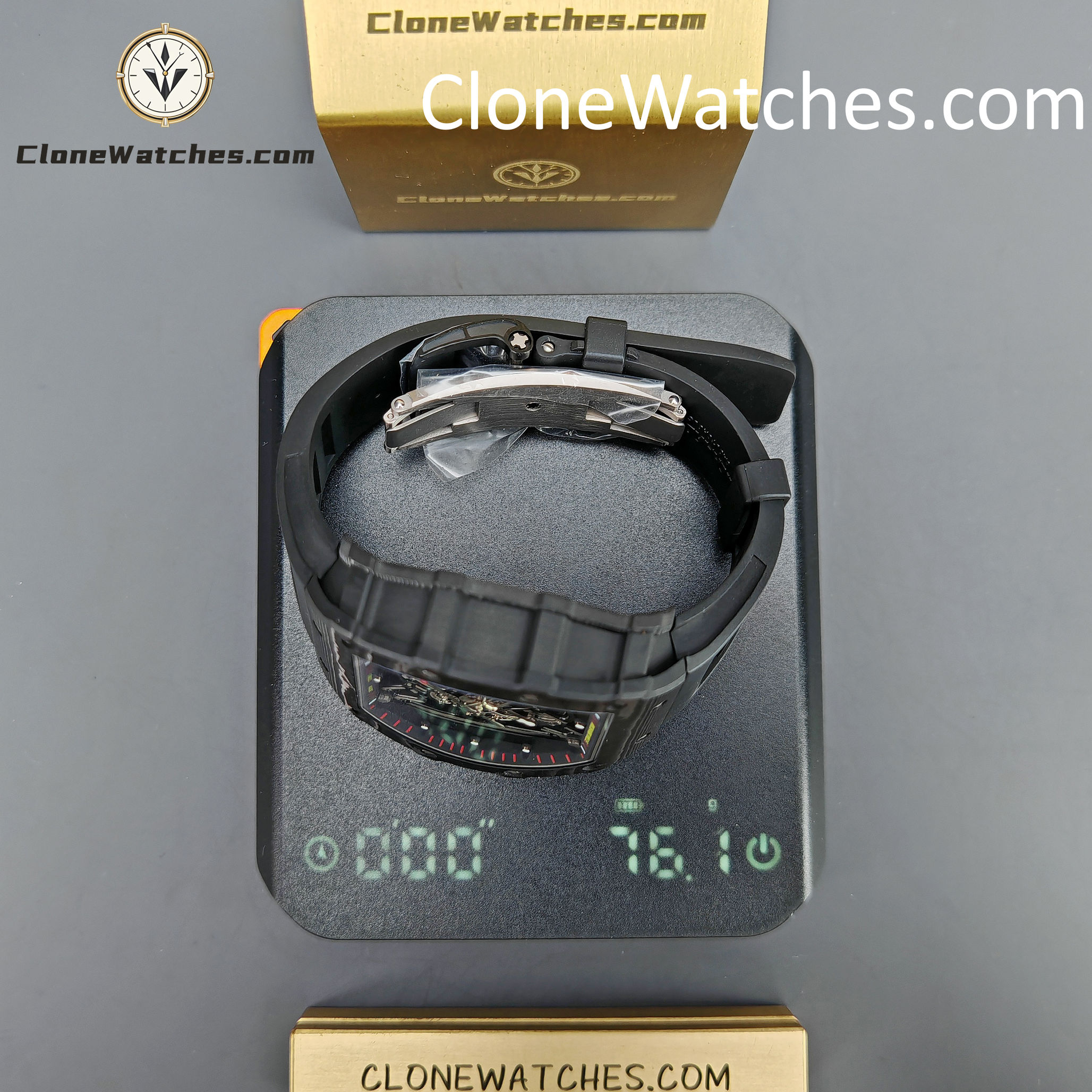 Richard Mille Super Clone Watches 1:1 RM 035 NTPT Carbon Fiber Black Rubber Strap