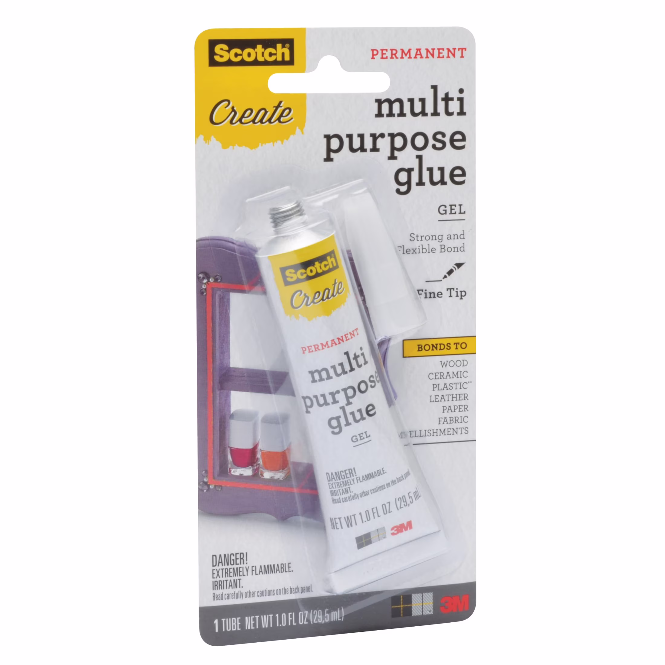 Scotch Create Permanent Multi Purpose Glue Gel, Clear, 1 fl. oz.