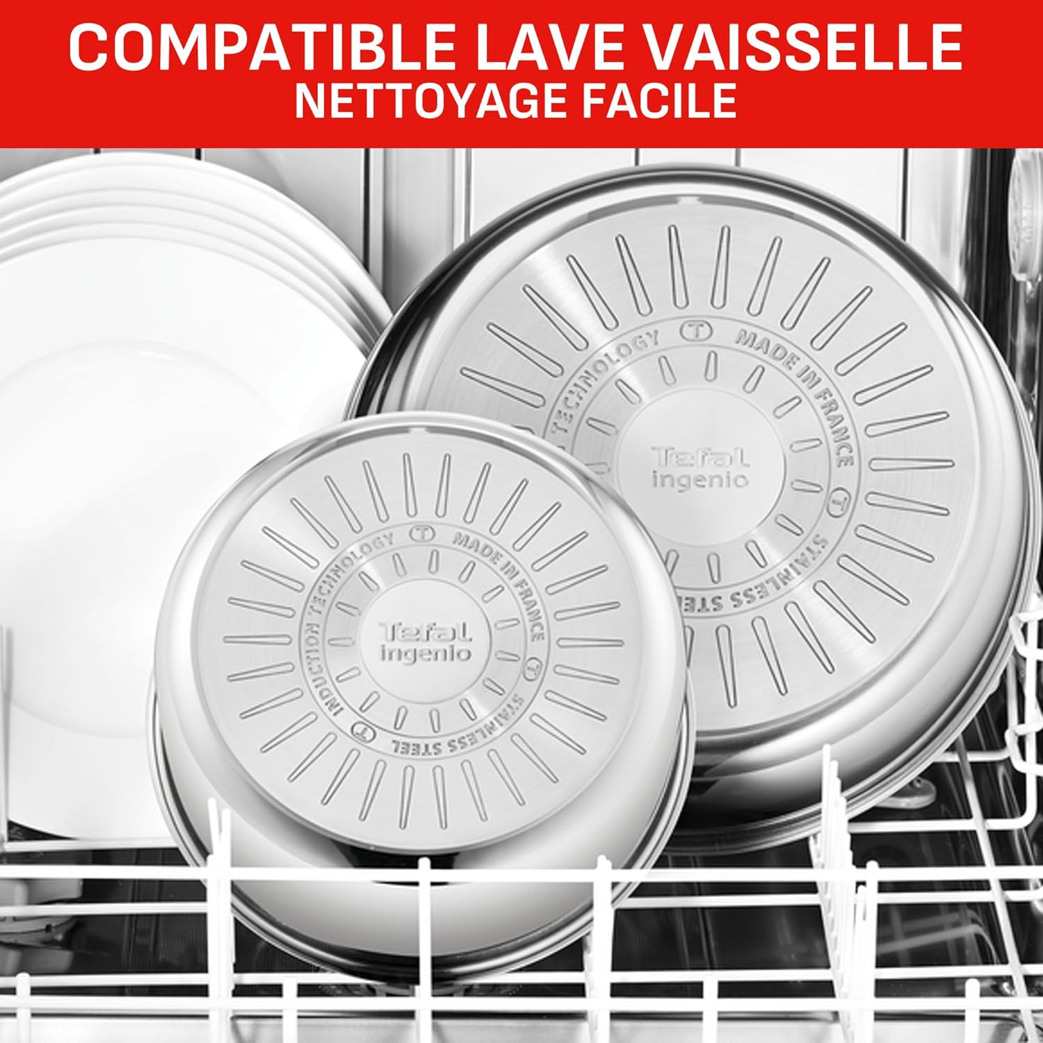 Batterie cuisine 20 pièces induction poignées amovibles antiadhésif empilable