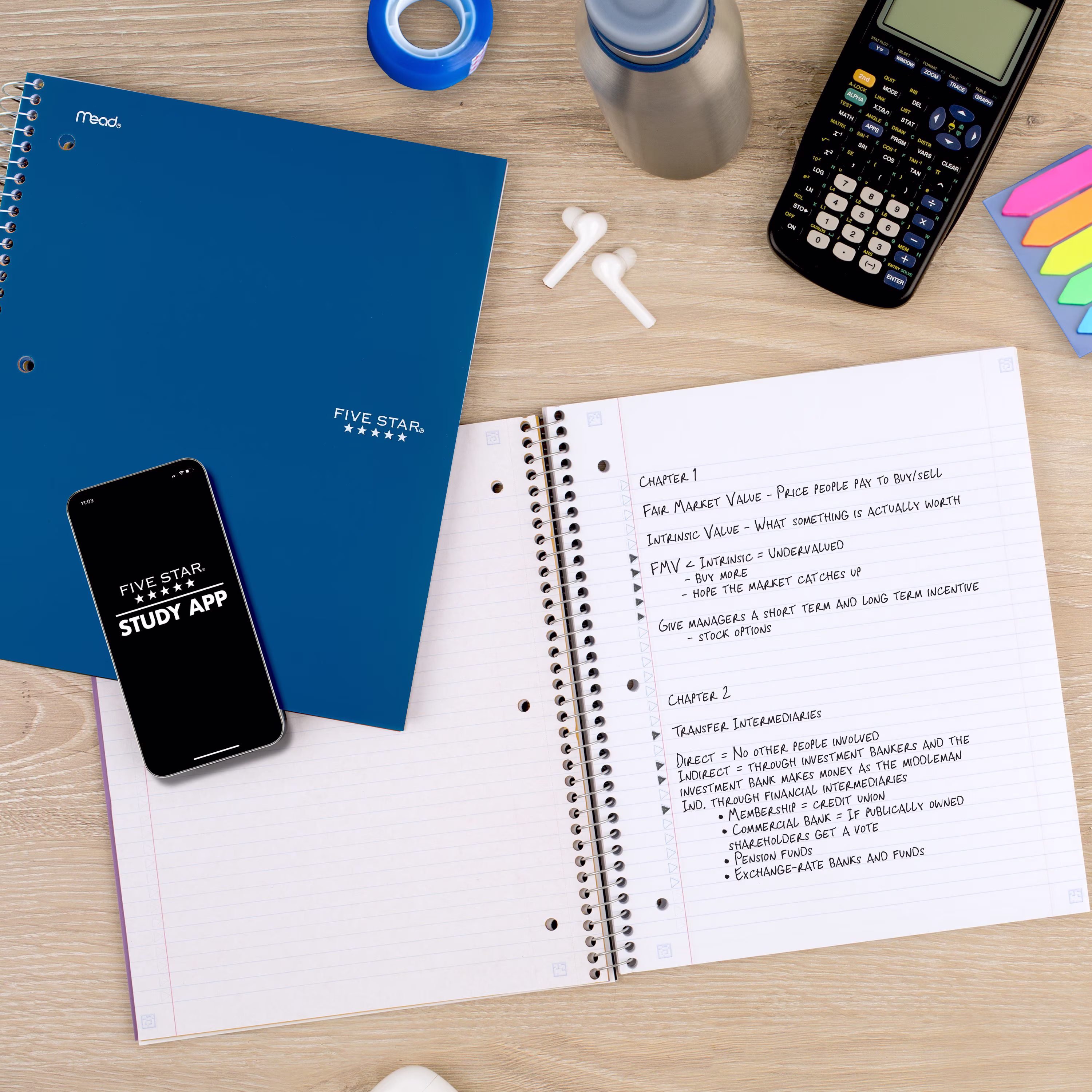 Five Star 1 Subject College Ruled Notebook Plus Study App, 8.5