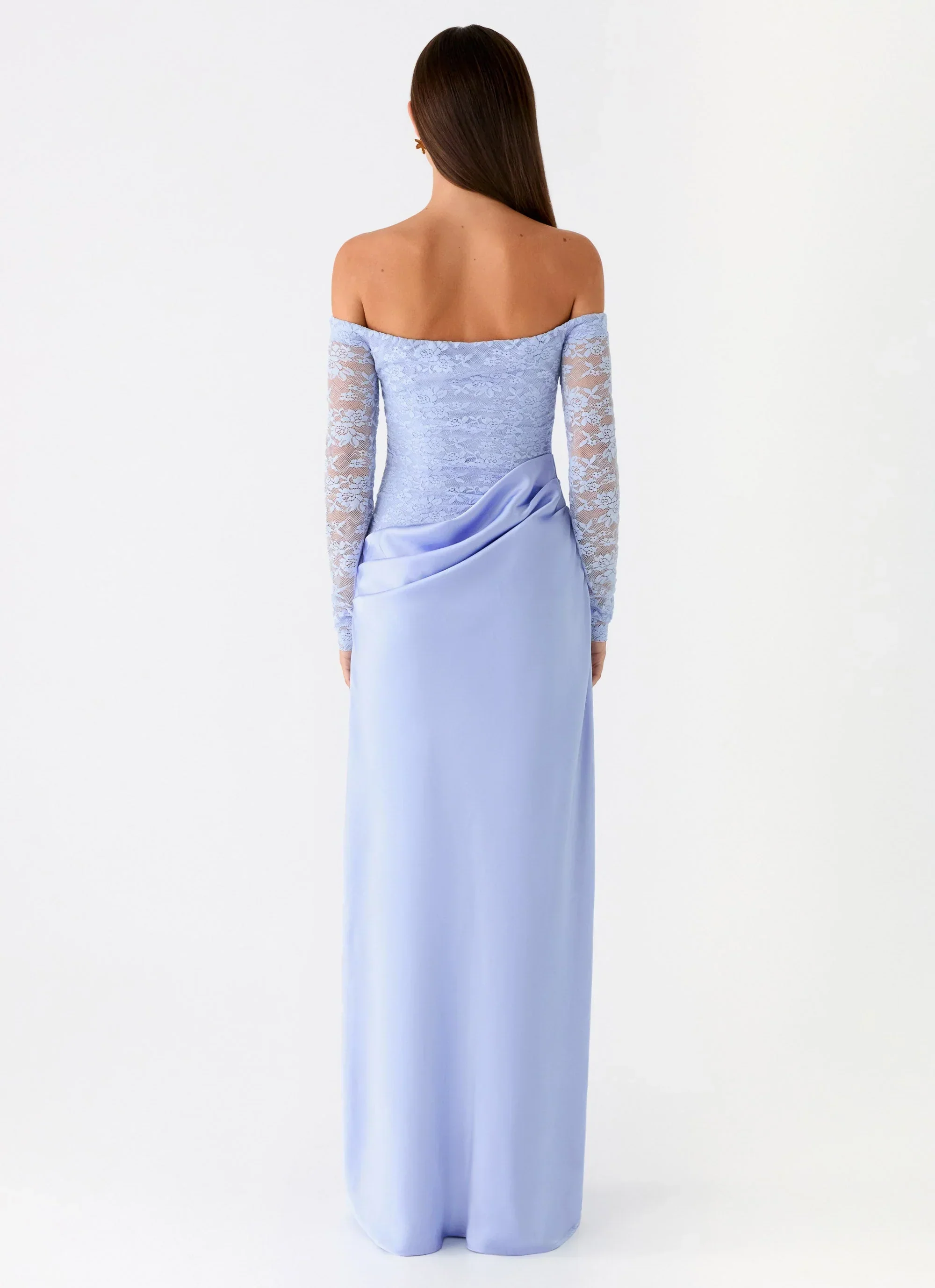 Burke Off Shoulder Maxi Dress - Blue