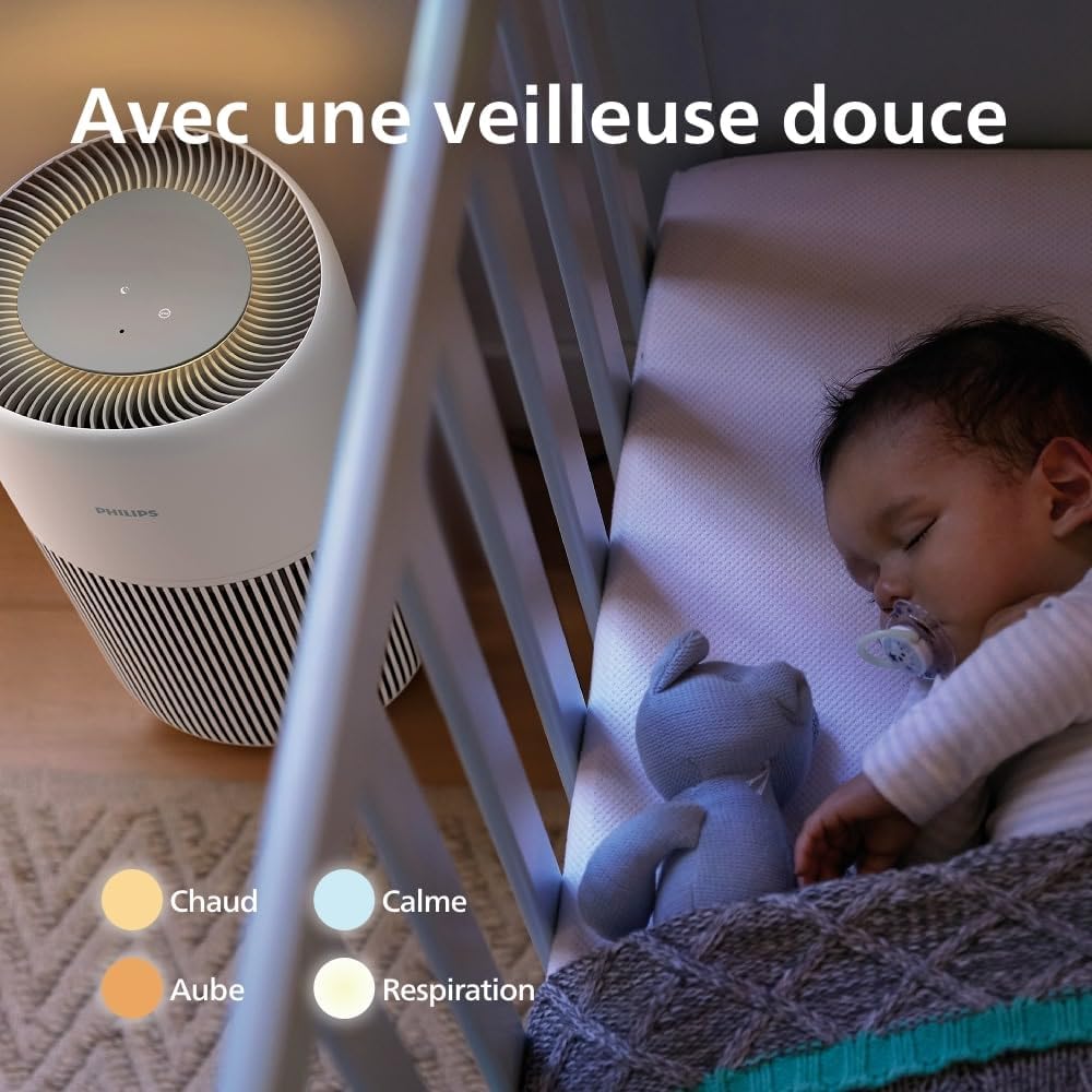 Purificateur air HEPA charbon actif CADR 400 m3 h pour 104 m2