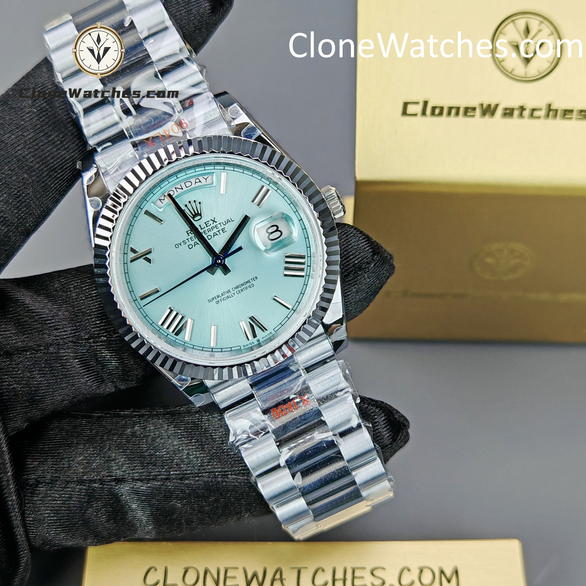Rolex Super Clone Watches 1:1 Day Date Ice Blue Dial 40mm M228236-0012 3255 Movement