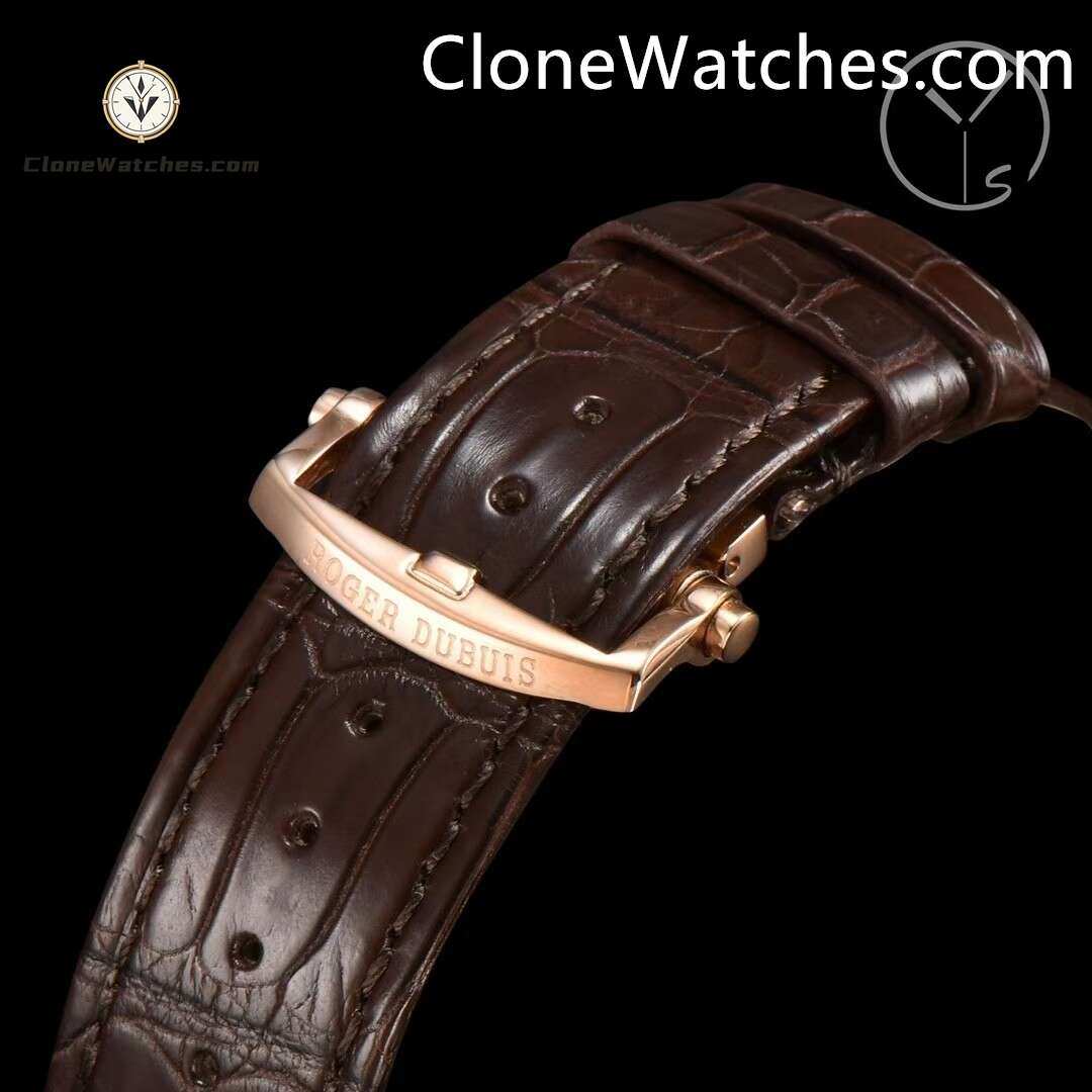 Roger Dubuis Super Clone Watches 1:1 Excalibur Rose Gold Skeleton Double Flying Tourbillon RDDBEX0395 45MM