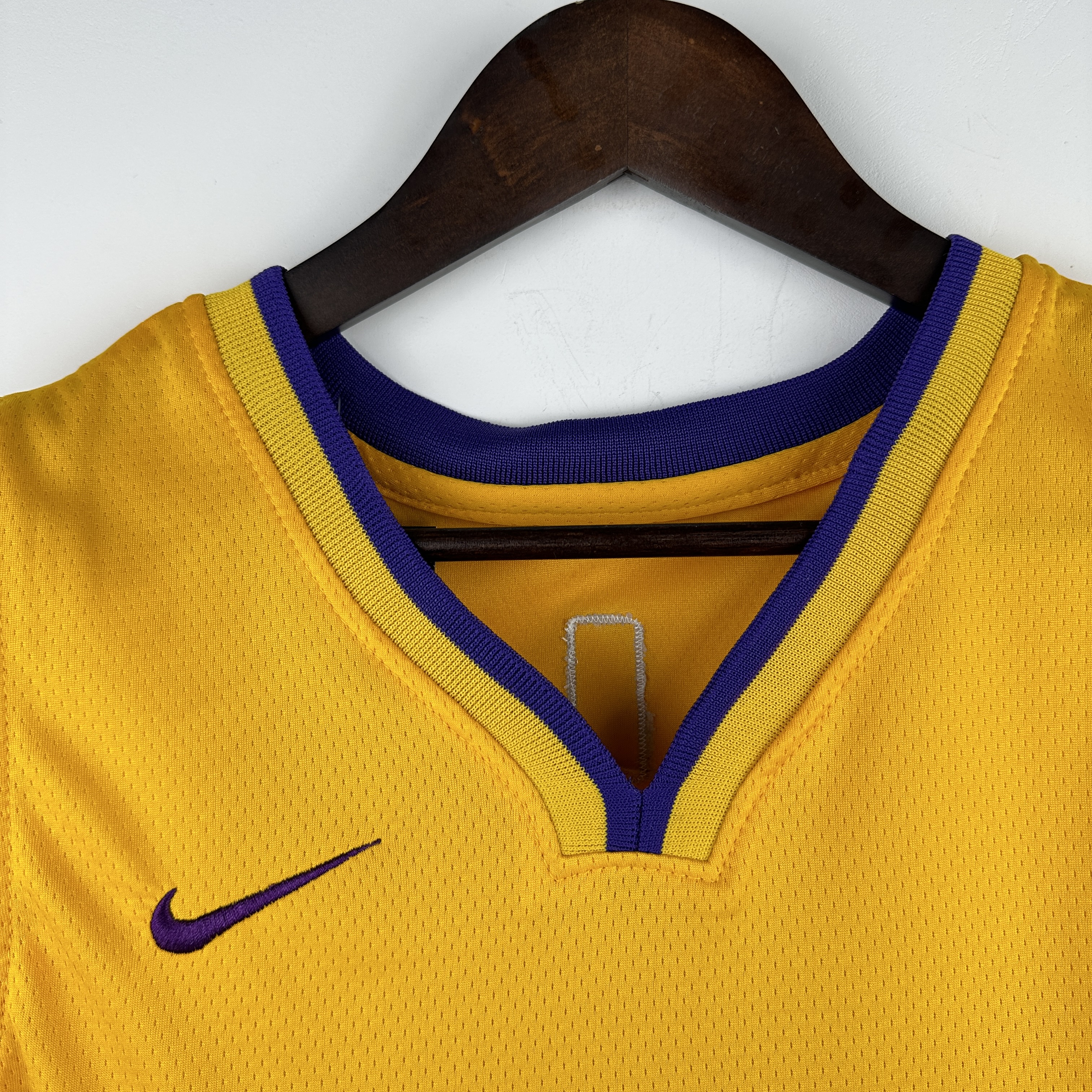 Embroidered Lakers V-neck Yellow No. 24 Kobe