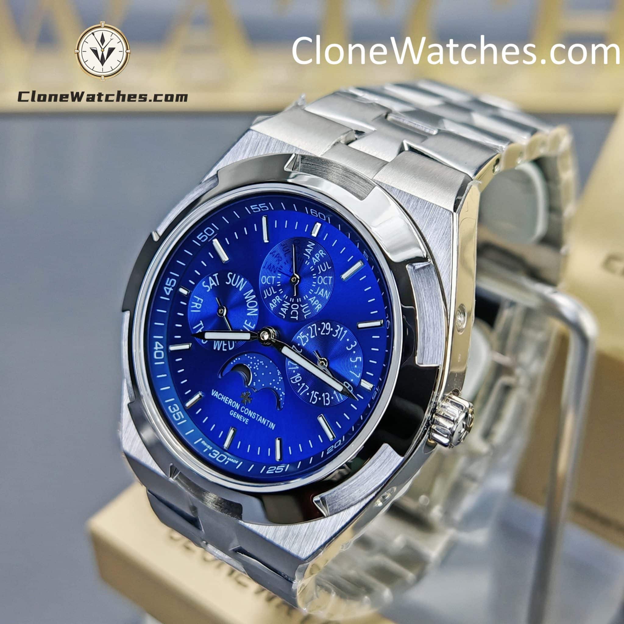 Vacheron Constantin Super Clone Watches 1:1 Overseas perpetual calendar 4300V/220G-B945 Blue Dial
