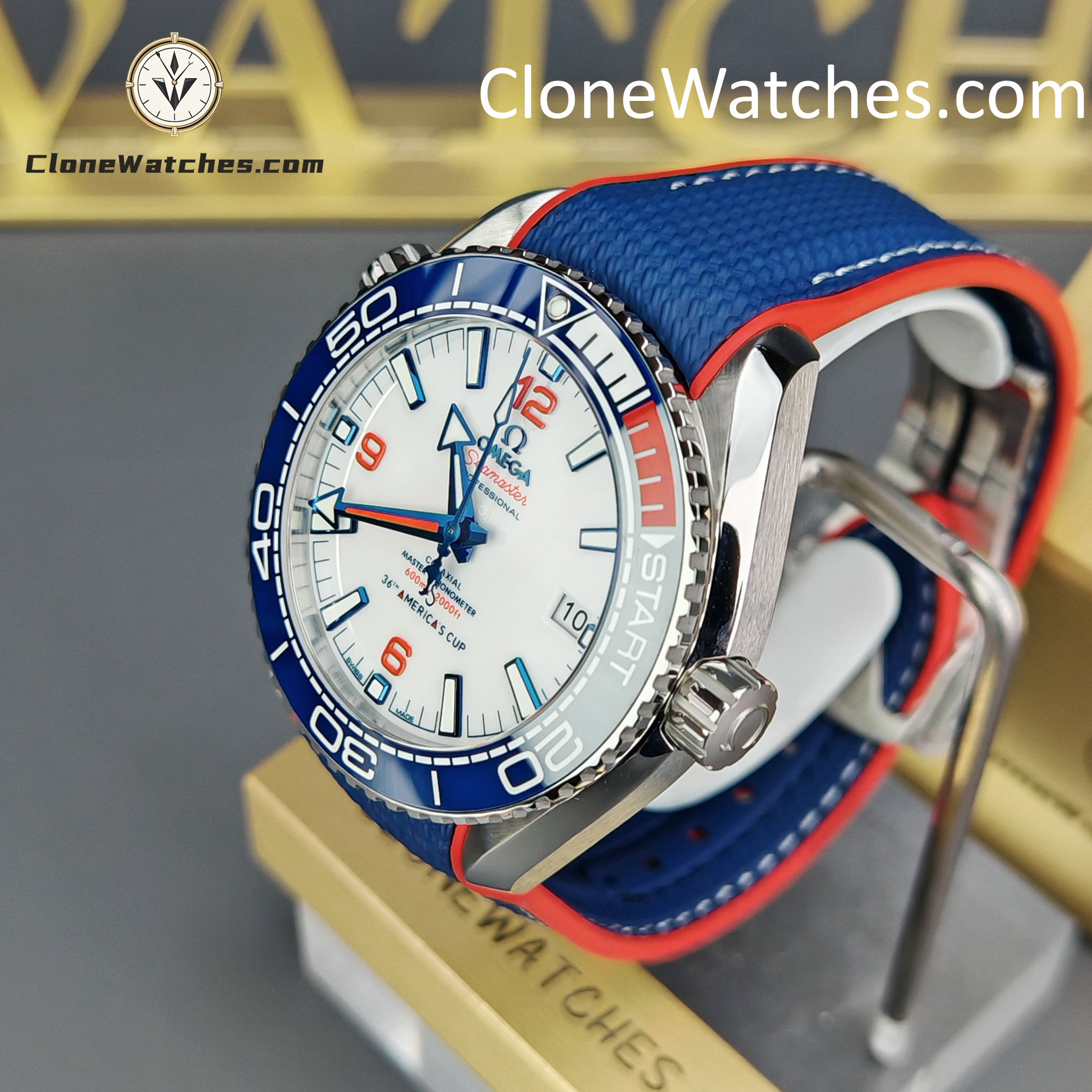 OMEGA Super Clone Watches 1:1 America��s Cup Seamaster Planet Ocean 600m 215.32.43.21.04.001 43.5MM