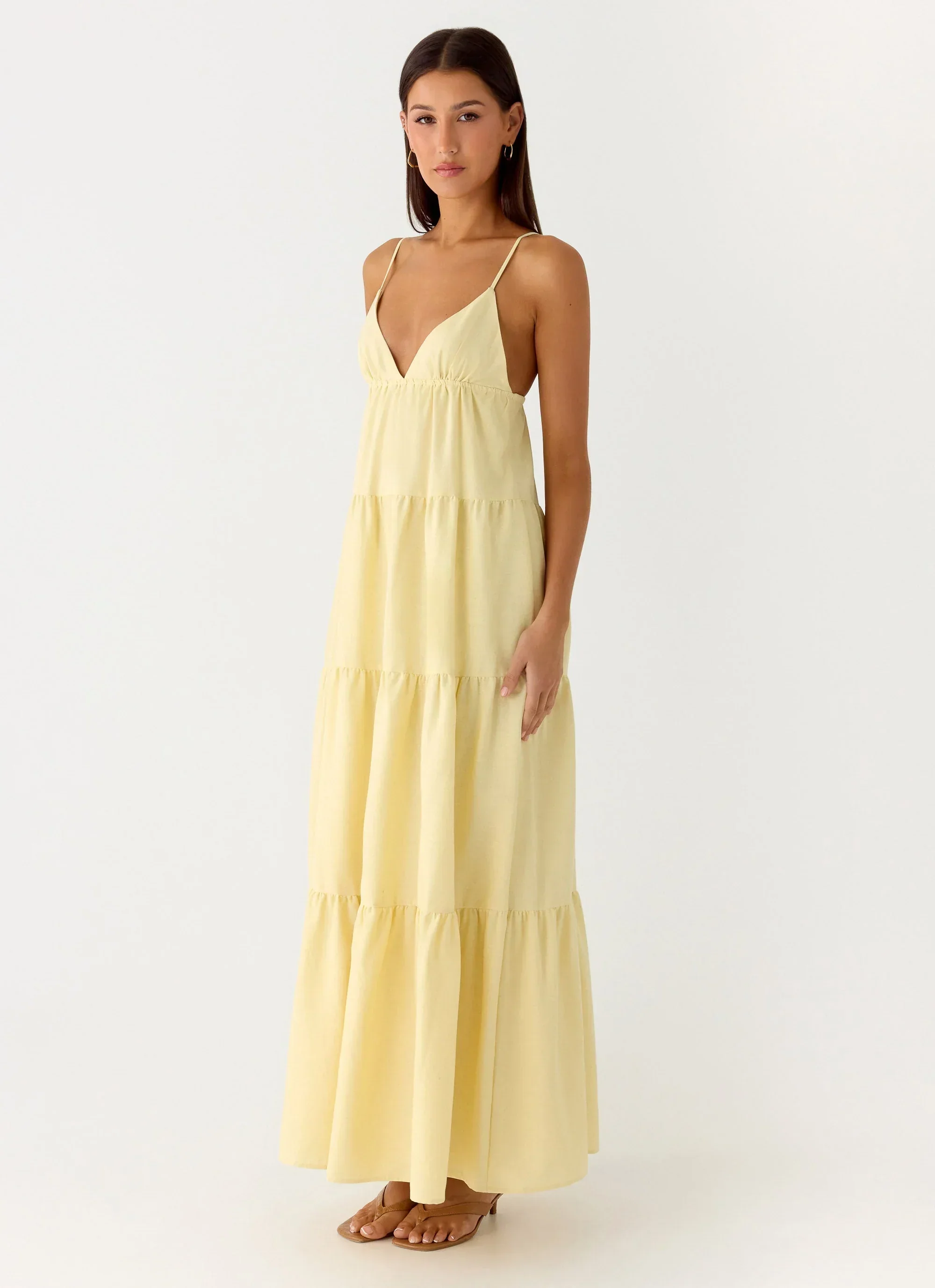 Lotty Linen Maxi Dress - Yellow