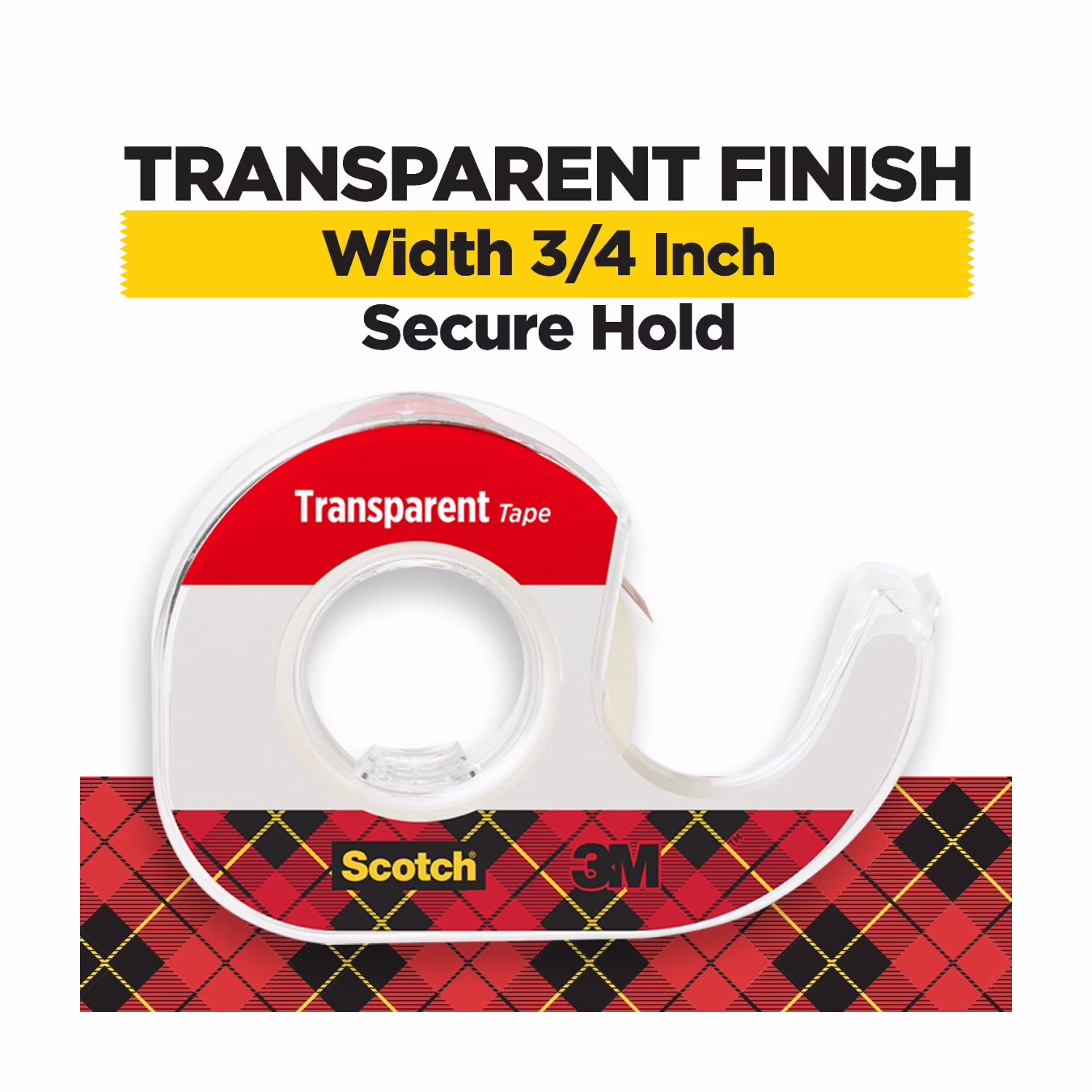 Scotch Transparent Tape Dispenser Tape, Clear, 3/4 in x 300 in, 3 Dispensers