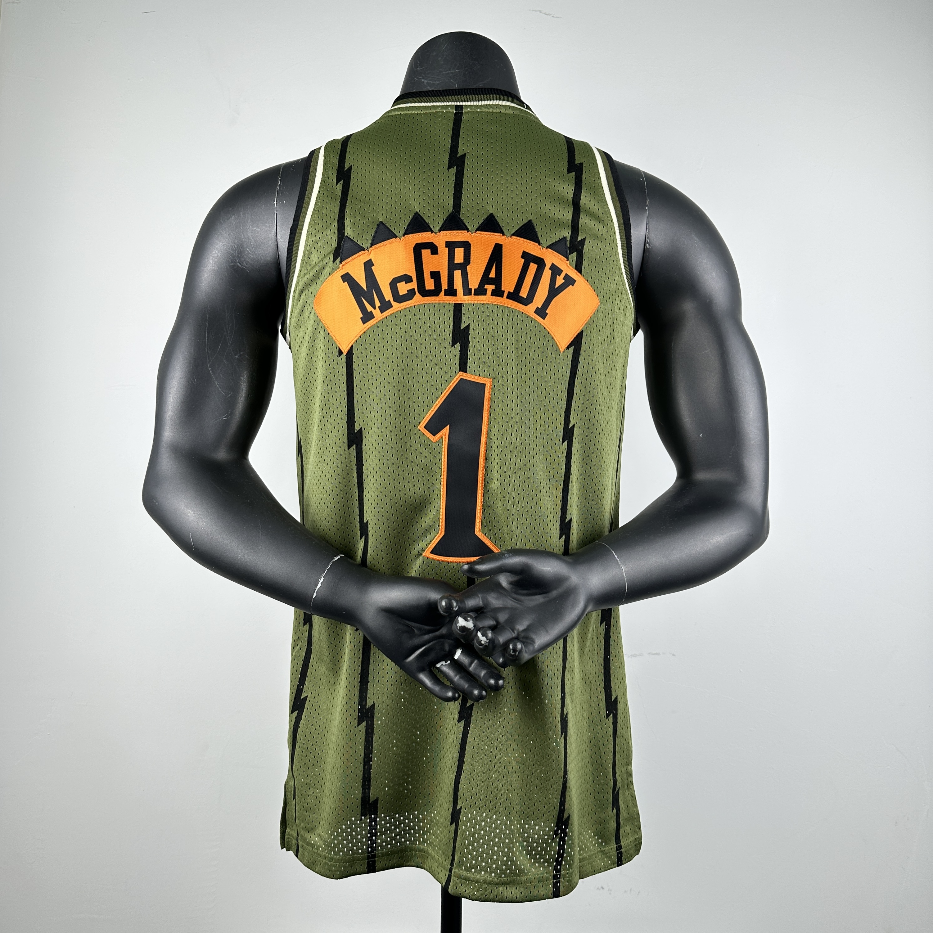 Embroidered MN Retro Jersey Raptors 98/99 Season Army Green No. 1 Tracy McGrady