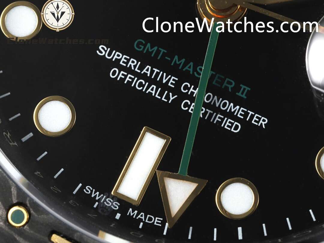 Modified Super Clone Watches 1:1 DIW Rolex GMT Master II “GOLDEN SPEEDSTER GREEN HAND” 3285 Movement