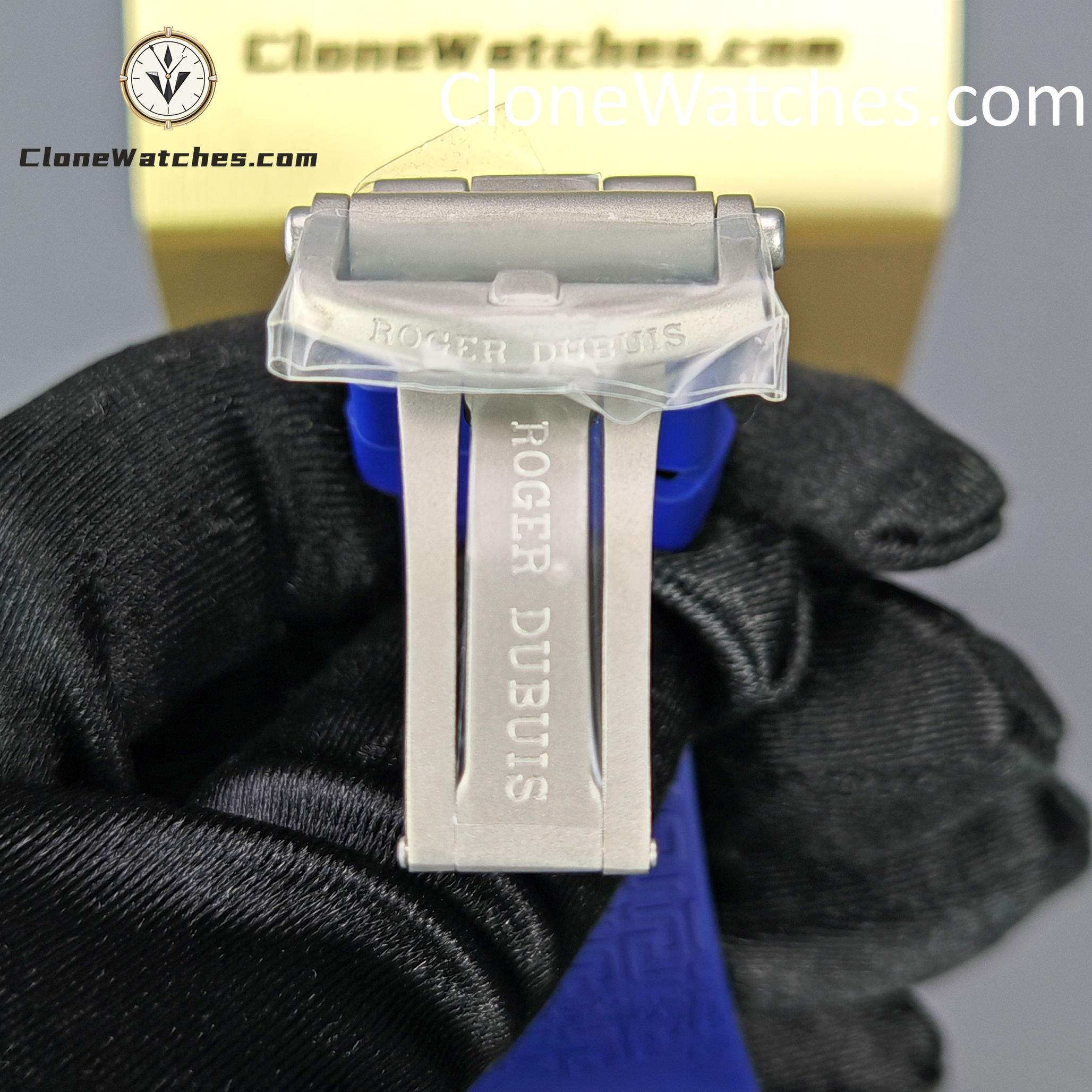 Roger Dubuis Super Clone Watches 1:1 Excalibur Skeleton Tourbillon RDDBEX0479 45MM Blue Strap