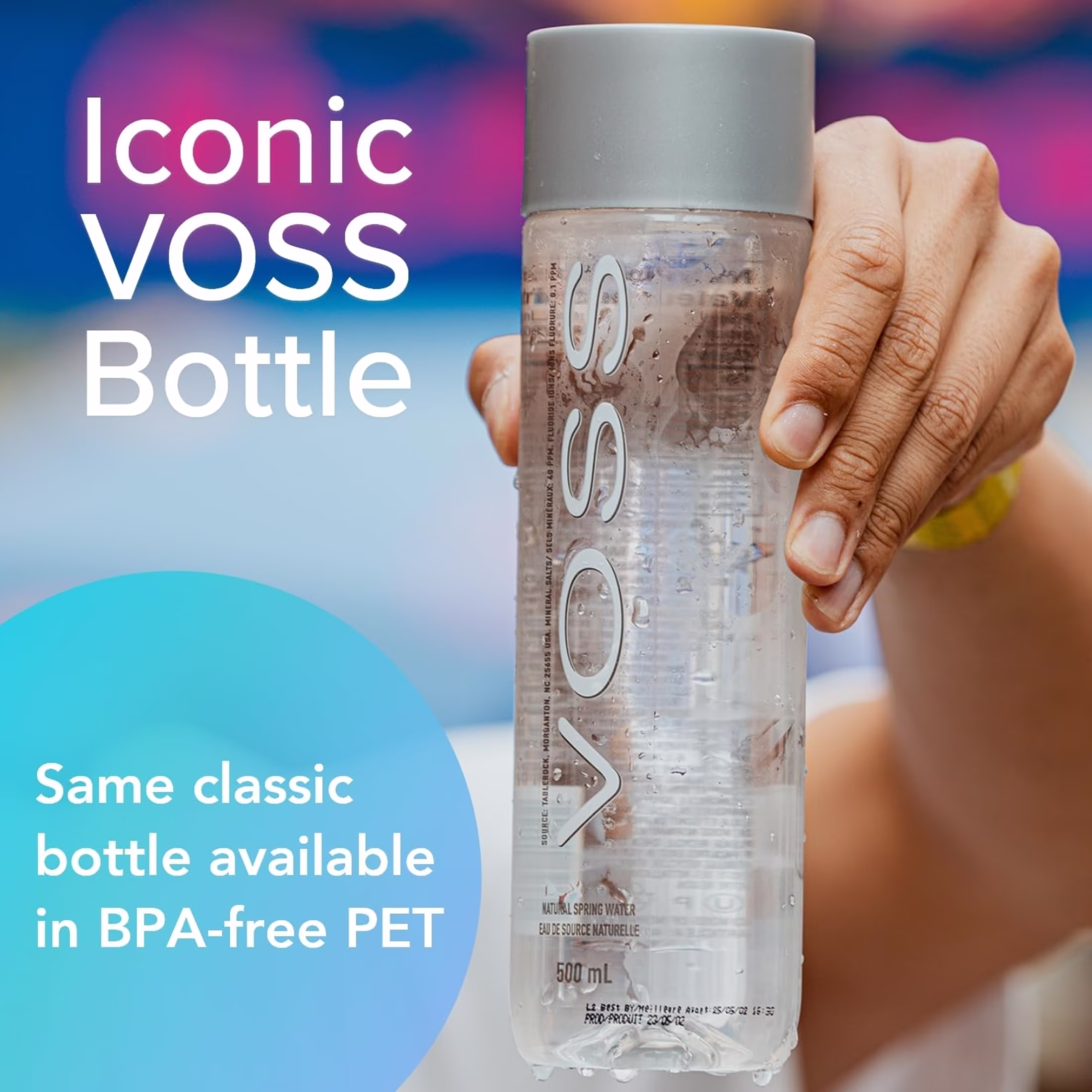VOSS Natural Spring Water 850ml PET Bottle still, Allergens not Contained