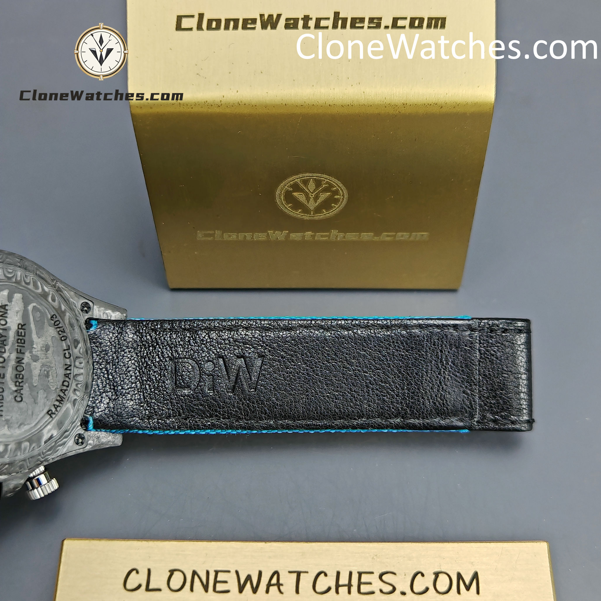 Modified Super Clone Watches 1:1 DIW Rolex Daytona Blue Dial 4130 Movement Blue Strap