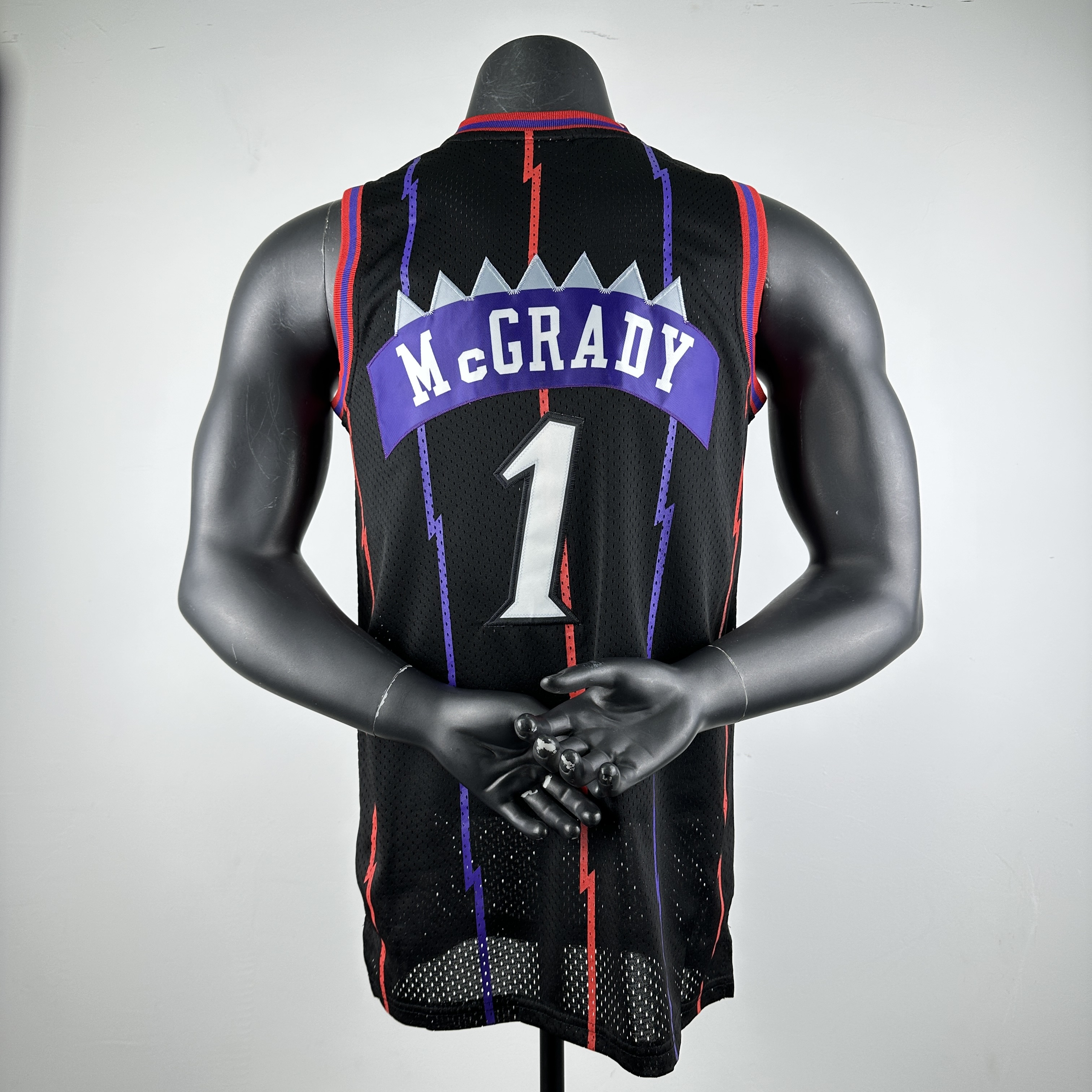 Embroidered MN Retro Jersey Raptors 98/99 Season Black No. 1 Tracy McGrady