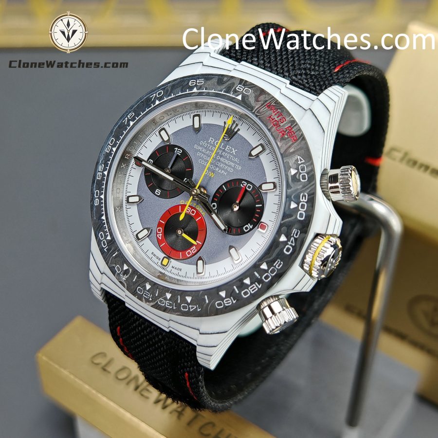 Modified Super Clone Watches 1:1 DIW Rolex Daytona 4130 Movement Black Strap
