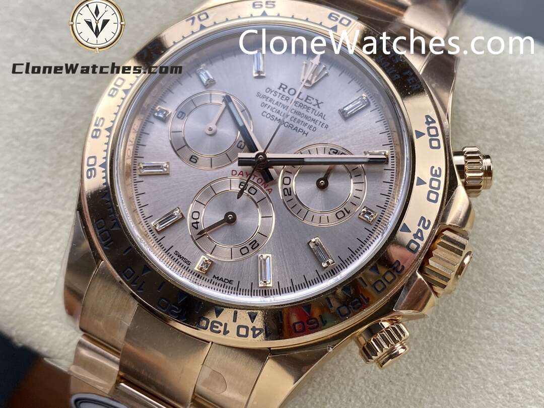 Rolex Super Clone Watches 1:1 Daytona Rose Gold Dial M116505 – 0017 4130 Movement