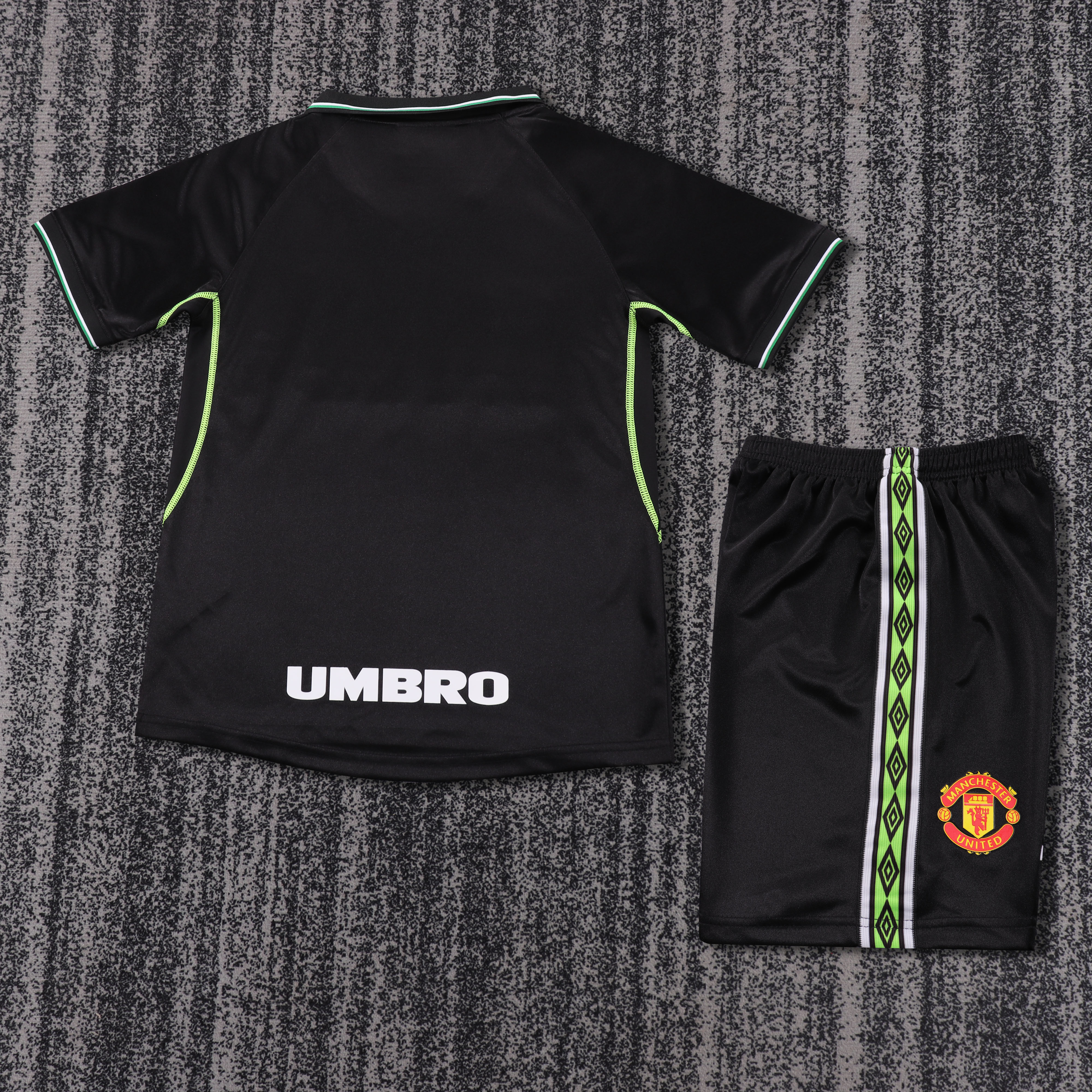 1998 Manchester United Second Away Retro Children's Jersey Set - Fans Edition