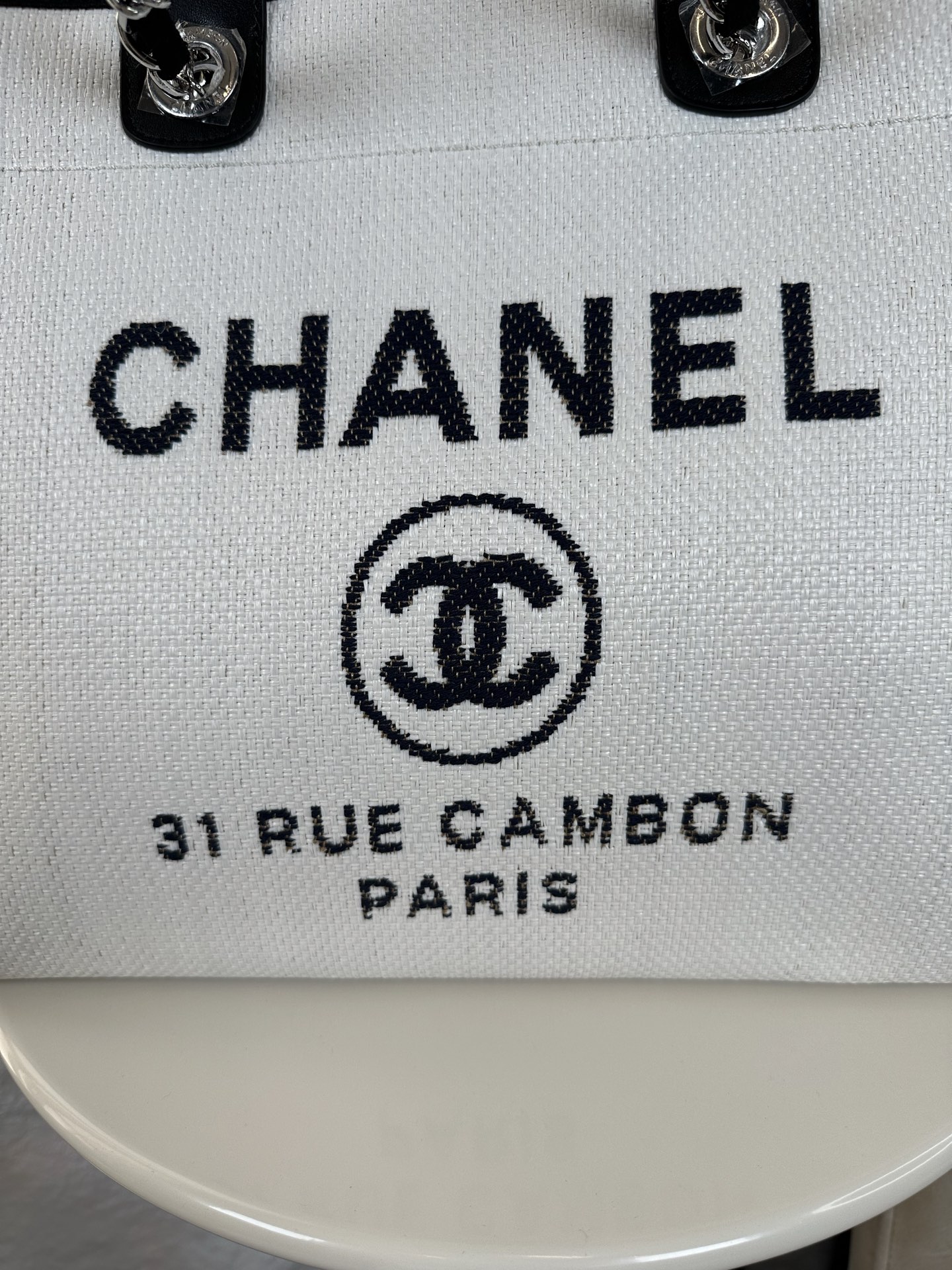 Chanel classic beach cloth bag new color mother and child beach denim canvas bag  38*32*18cm Bag opening: 50cm