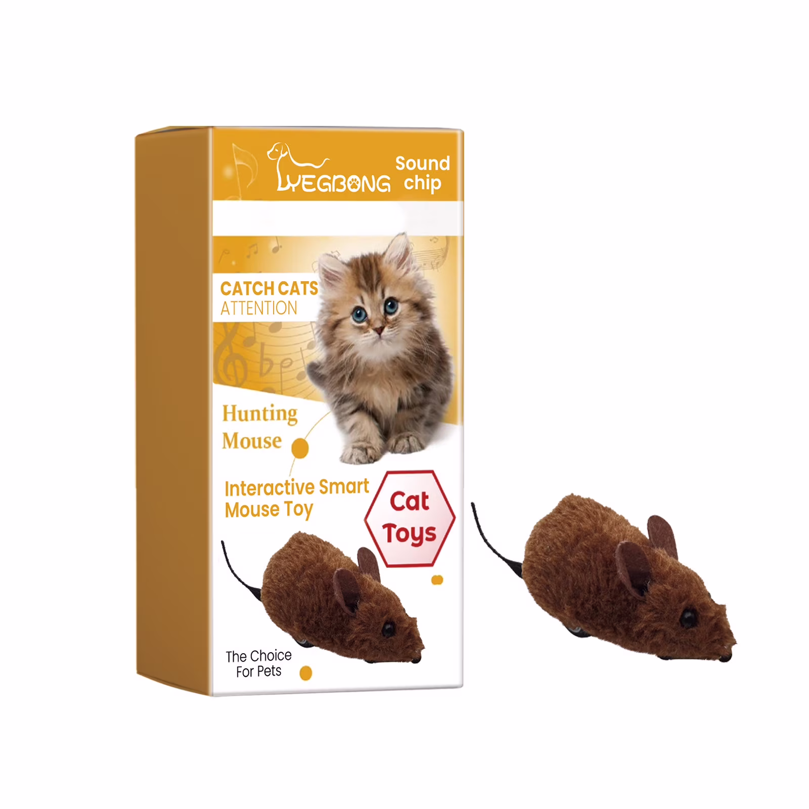 Blukids Interactive Mouse Cat Toys Automatic Moving Mice Toy for Indoor Cats Exercise Electric Real Mouse Sound Kitty Toy with Magic Tail Battery Support(Brown)