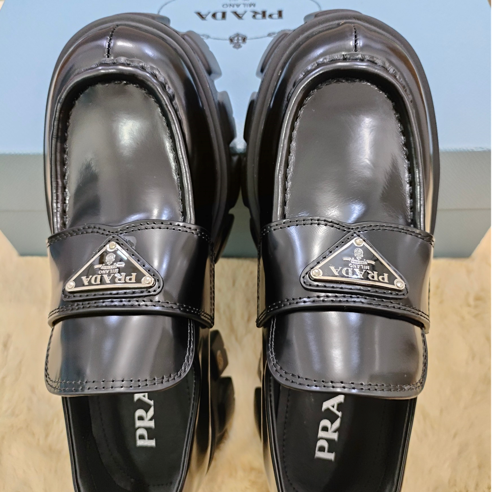 Prada Monolith brushed leather loafers Men’s & Women’s Shoes