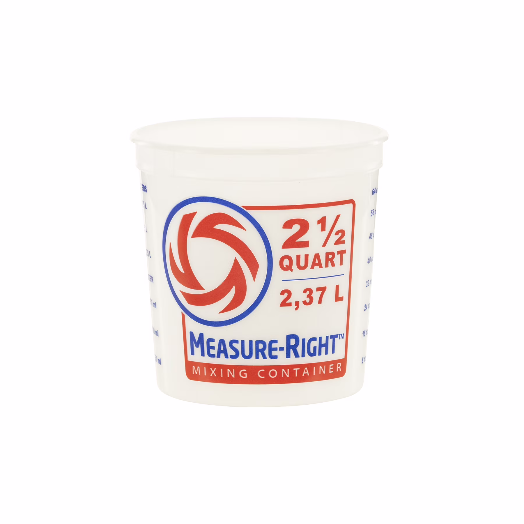 United Solutions 2.5 Quart Round Measure Right Plastic Mixing Container, Clear, 1 Each