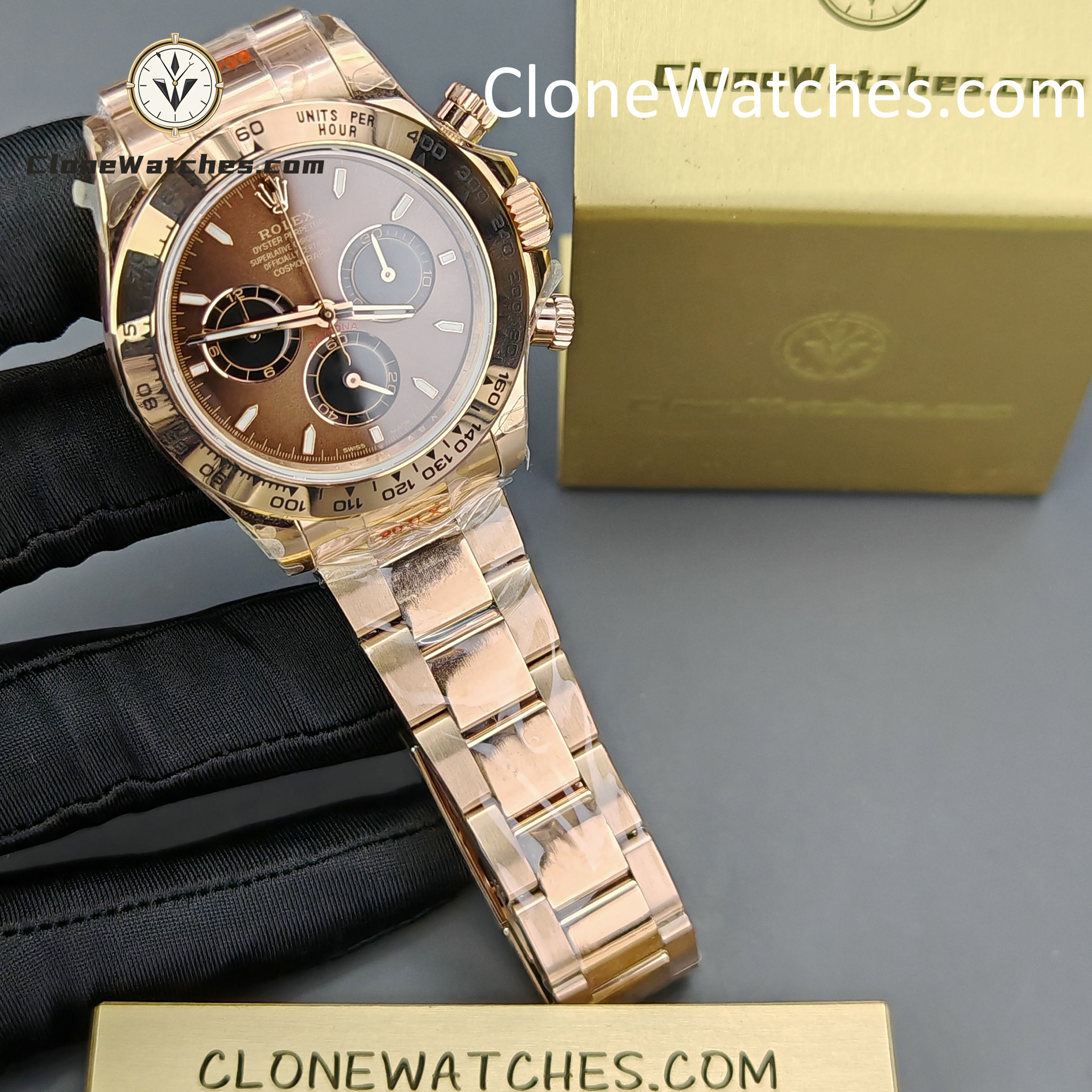 Rolex Super Clone Watches 1:1 Daytona Rose Gold Brown Dial M126505-0005 4131 Movement