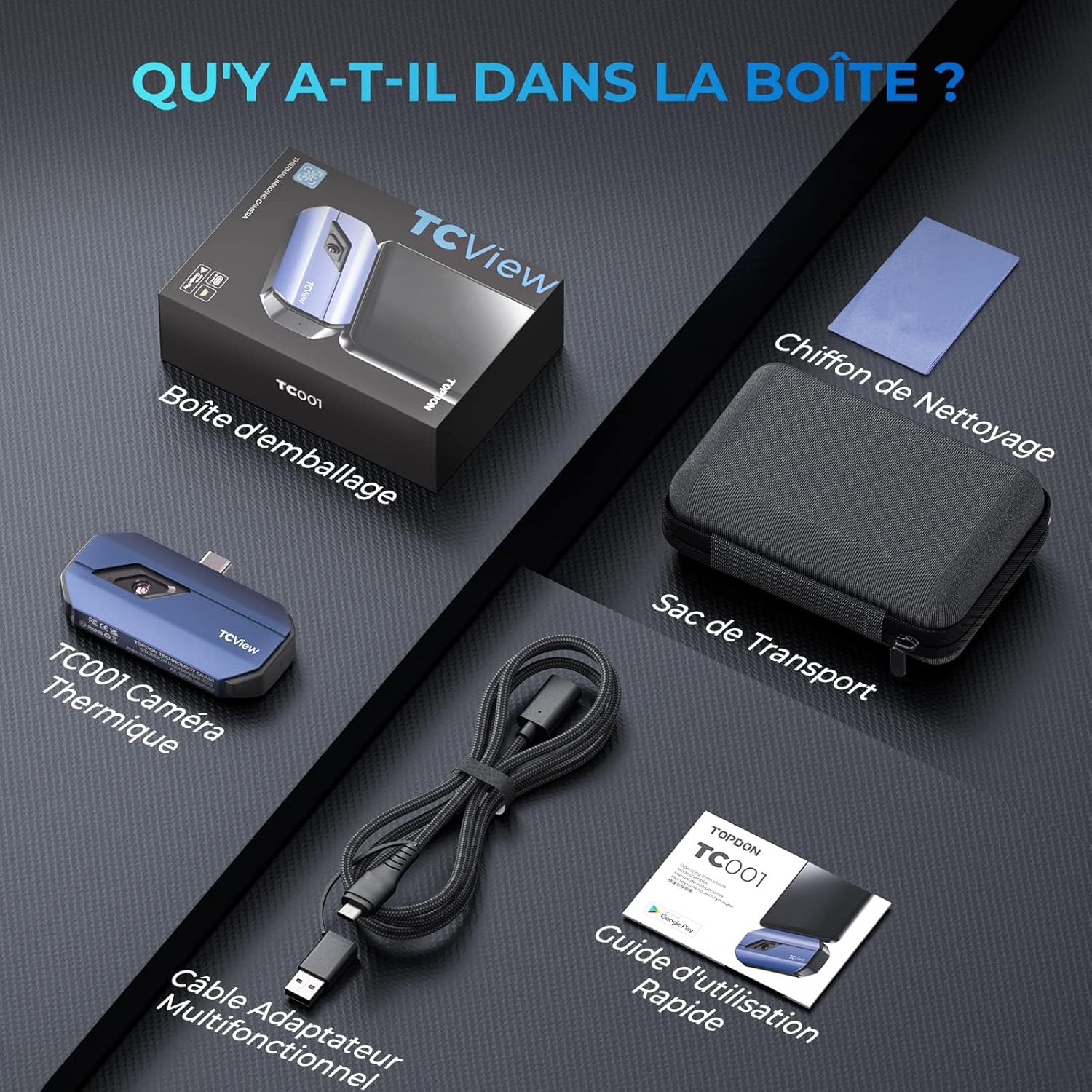 Imageur thermique TC001 caméra infrarouge USB C 512 x 384 -20 à 550°C précision 01°C