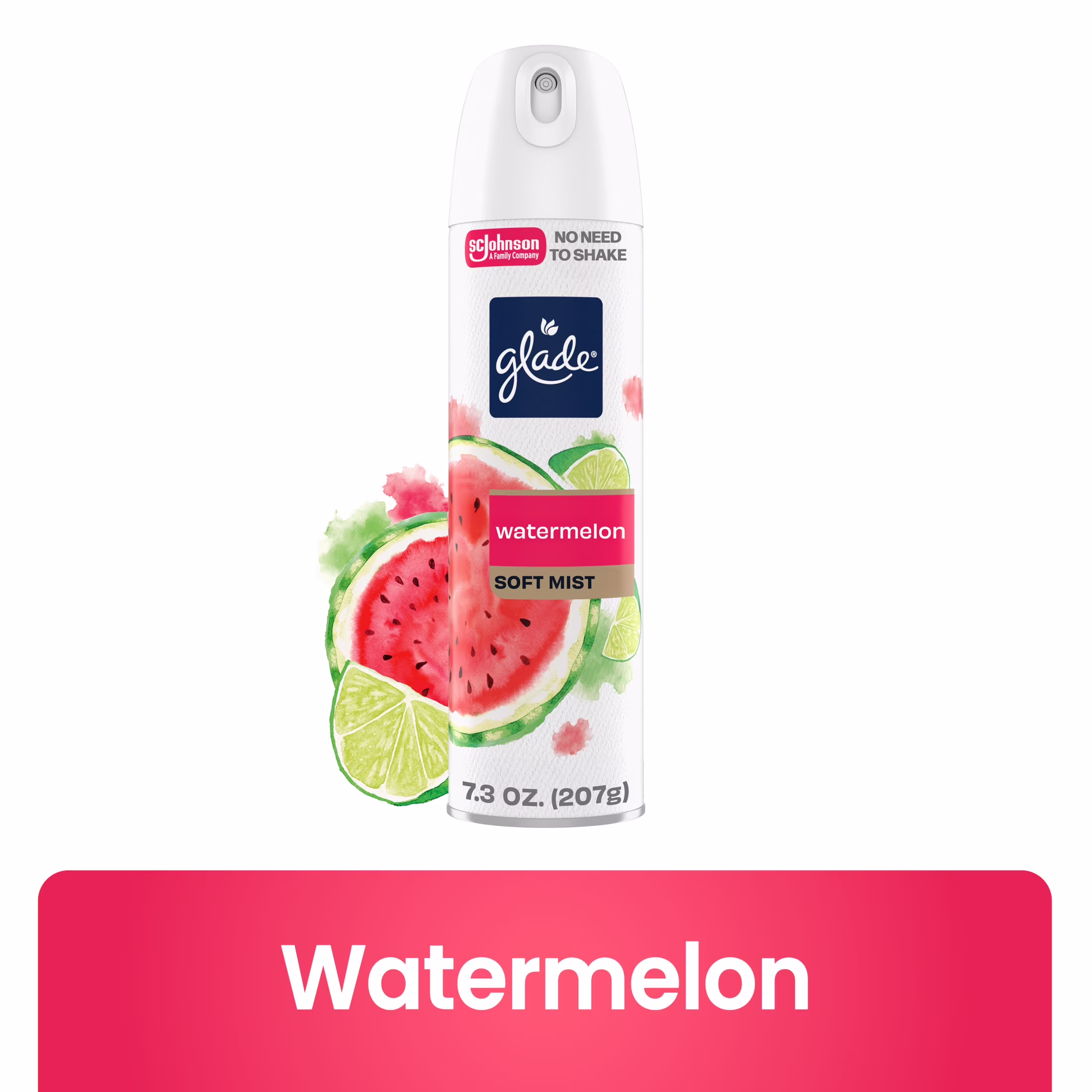 Glade Soft Mist Odor Fighting Aerosol Air Freshener, Watermelon Scent, 7.3 oz, 1 Count
