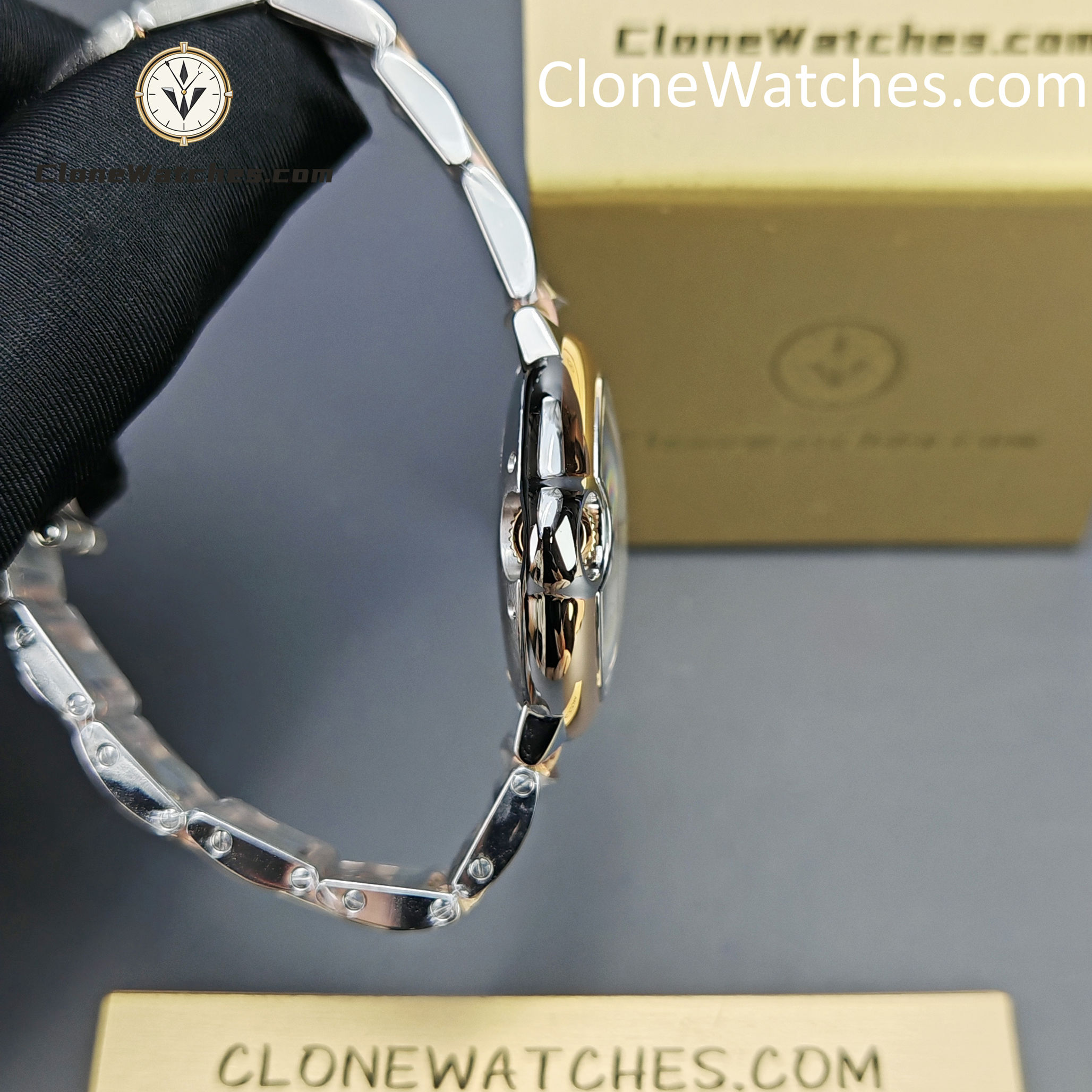 Cartier Super Clone Watches 1:1 Ballon Bleu de W2BB0037 Silver Dial Gold Bezel 33mm