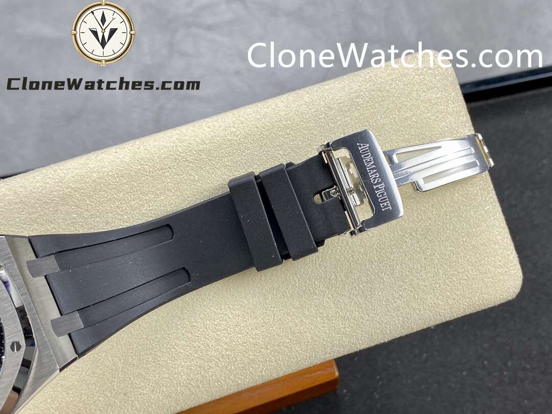 Audemars Piguet Super Clone Watches 1:1 Royal Oak 15400 Black Dial Rubber Strap