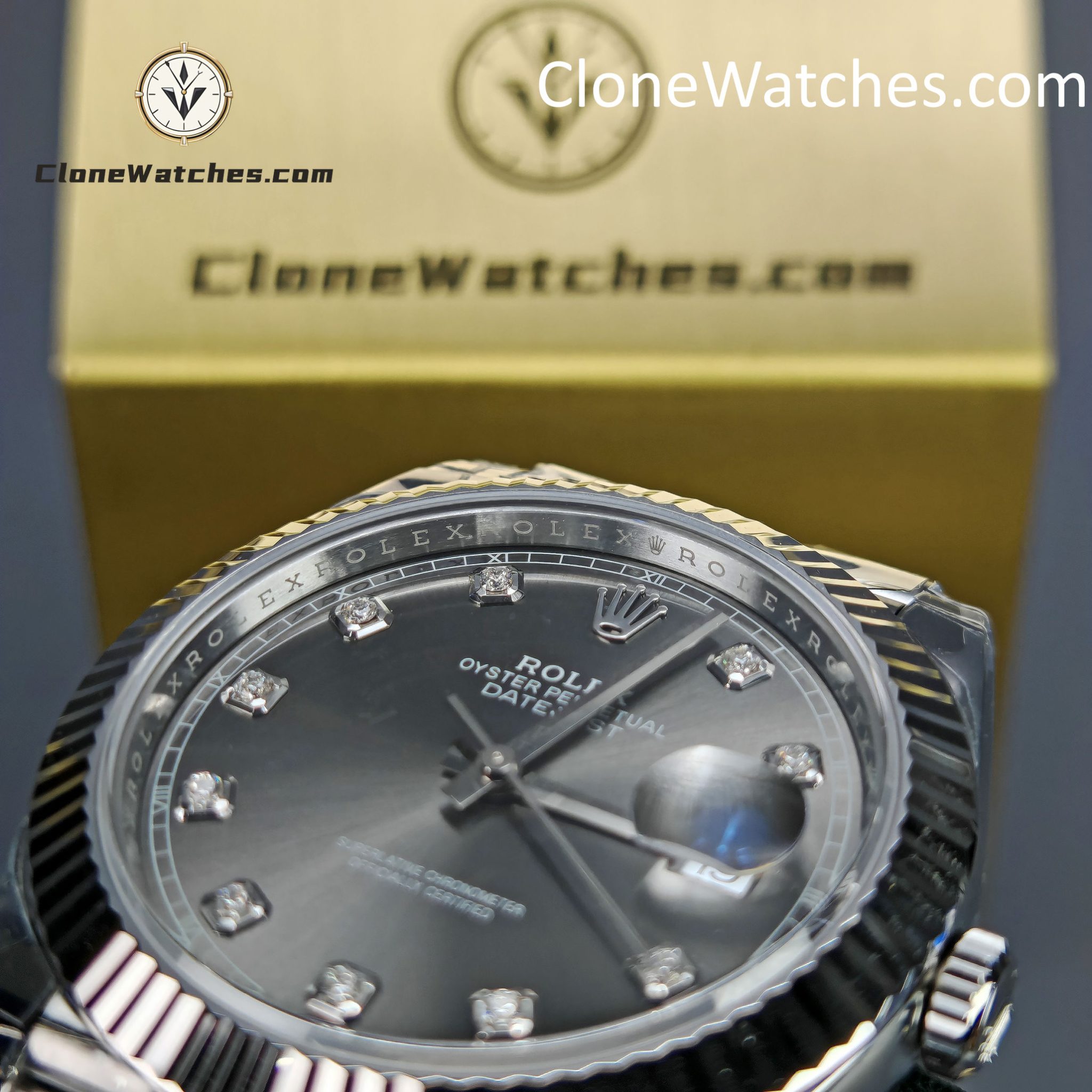 Rolex Super Clone Watches 1:1 DateJust Grey Diamond Jubilee 41MM m126334-0006 3235 Movement