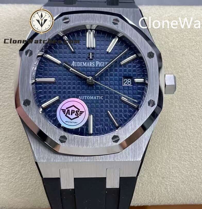 Audemars Piguet Super Clone Watches 1:1 Royal Oak 15400 Blue Dial Rubber Strap