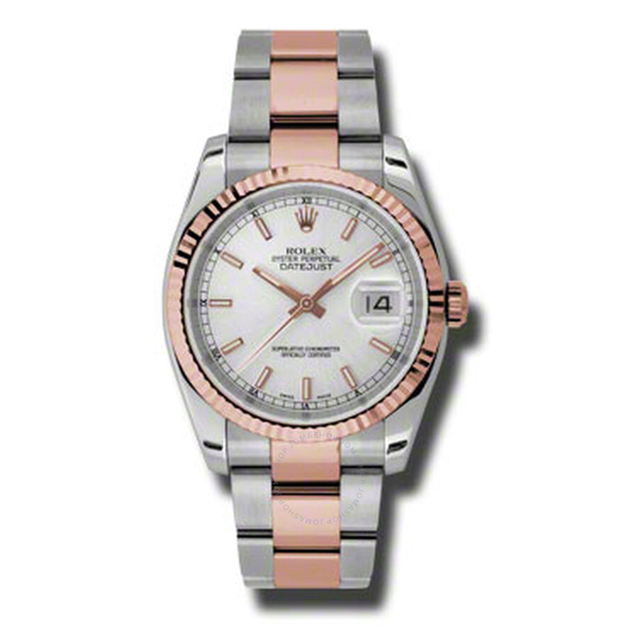 Rolex Oyster Perpetual Datejust 36 Silver Dial Stainless Steel and 18K Everose Gold Bracelet Automatic Men s Watch 116231SSO（Lifetime free warranty+90-days replacement service & Refund!.）