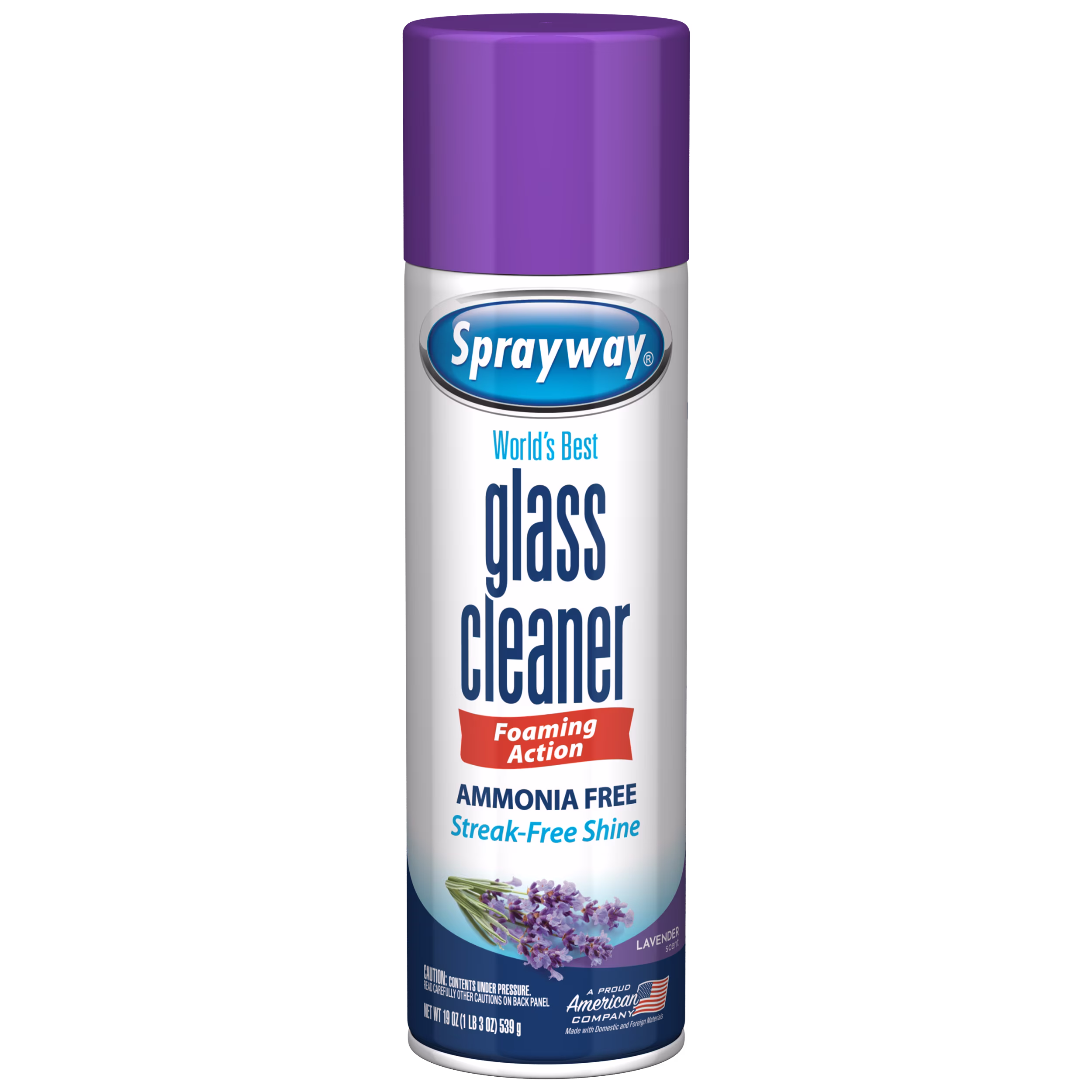 Sprayway Glass Cleaner Lavender Scent 19 oz Aerosol Spray - Streakless Shine
