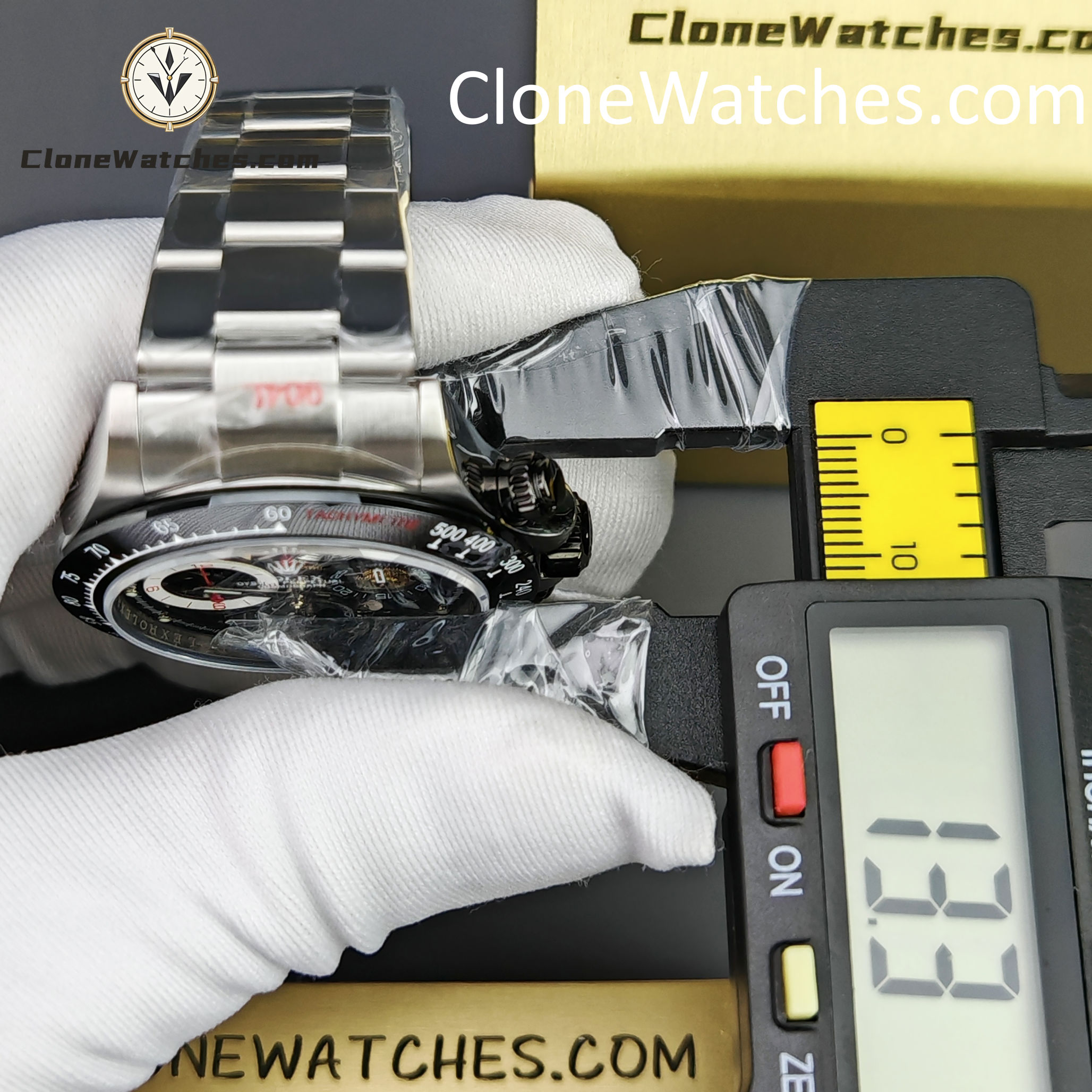 Modified Super Clone Watches 1:1 Sonic Rolex Daytona Black Skeleton Dial 4130