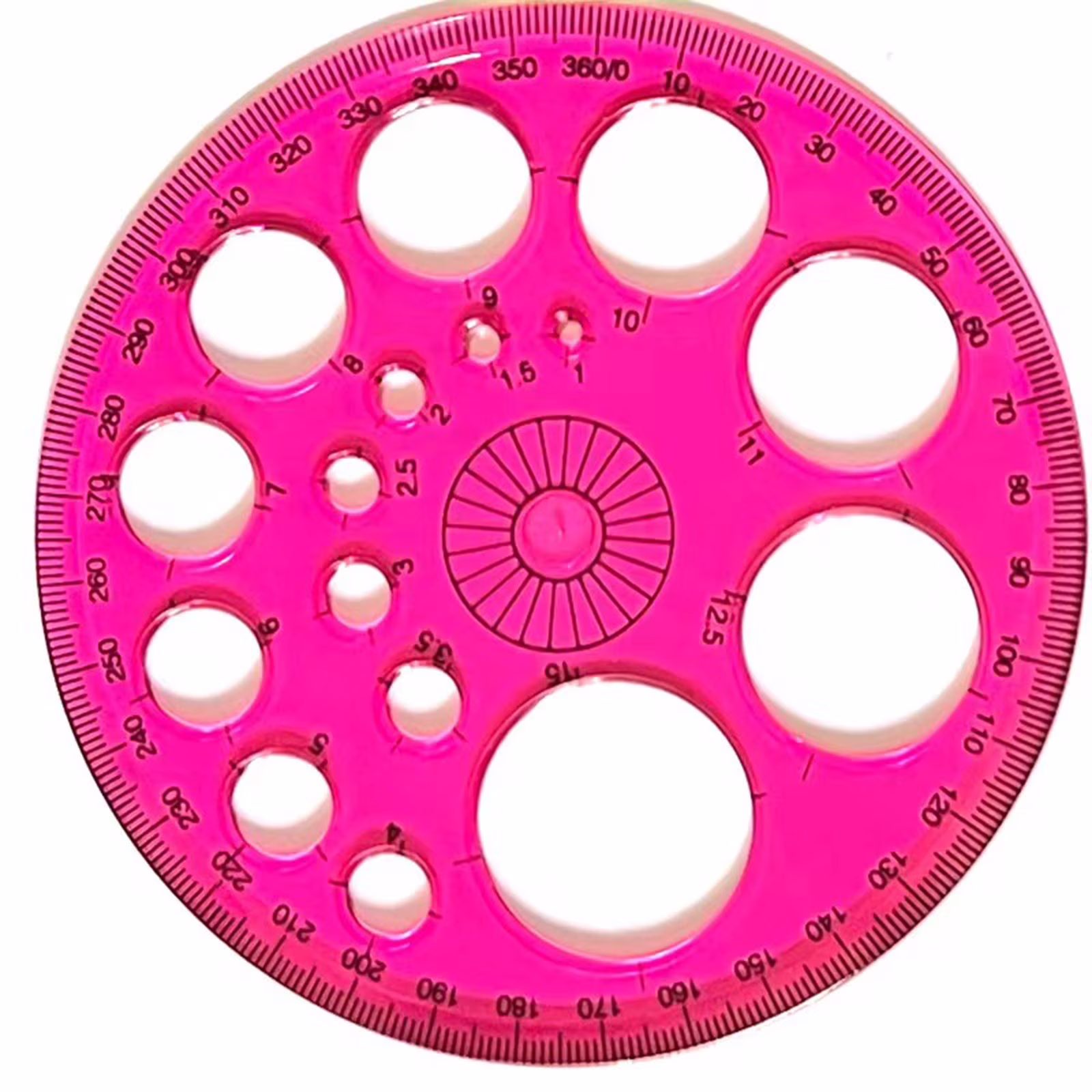 Circle Template Round Stencil Ruler, Multi-Size Plastic Circle Drawing Template, Professional Geometric Circle Drafting Tool for Student Design Office Art Drawing(1 pc)