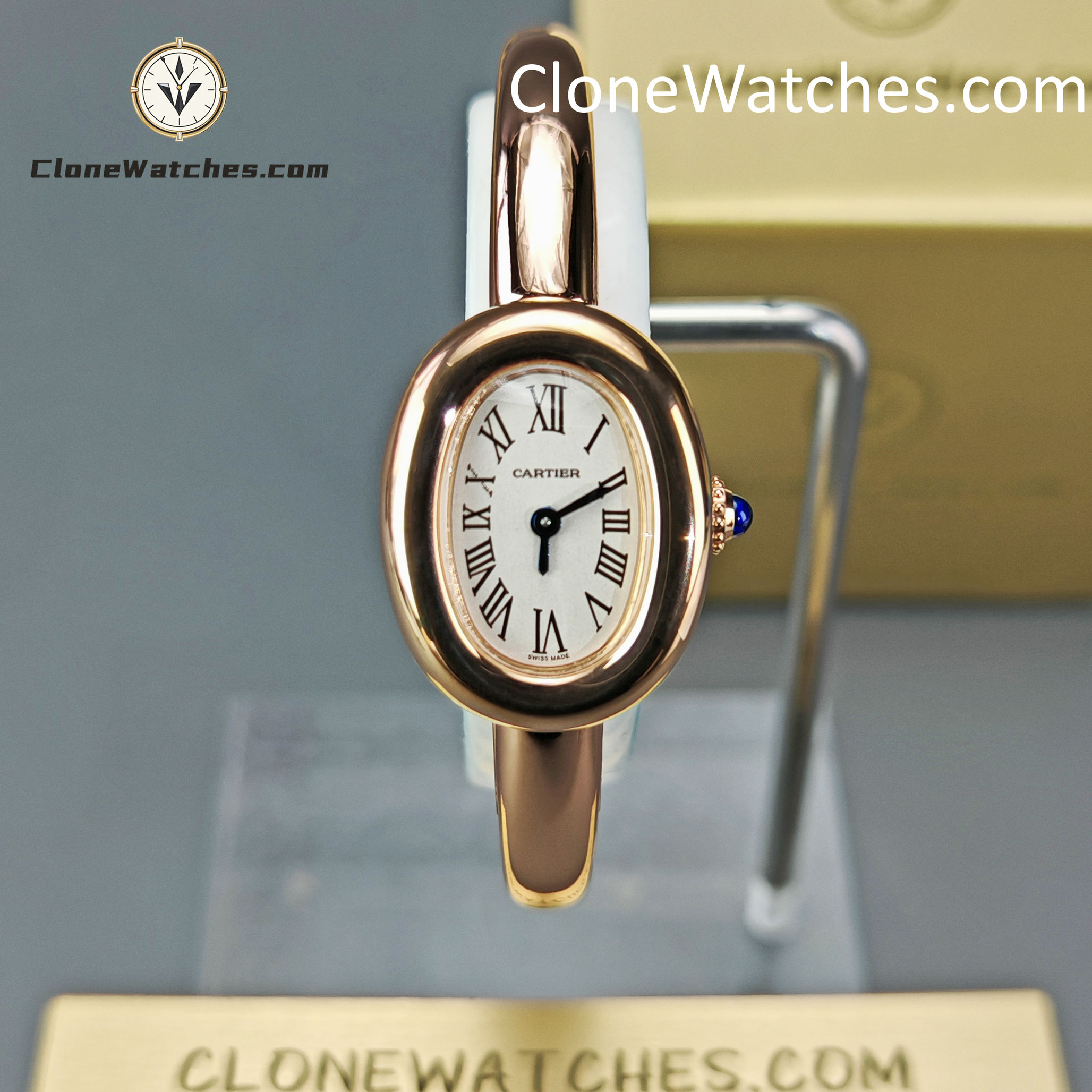 Cartier Super Clone Watches 1:1 Baignoire Rose Gold White Dial WGBA0019