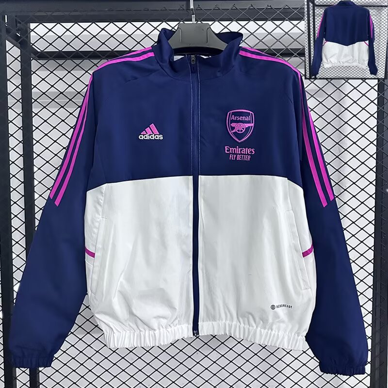 2025/26 Arsenal Three Stripe Colorblock Waterproof Windbreaker