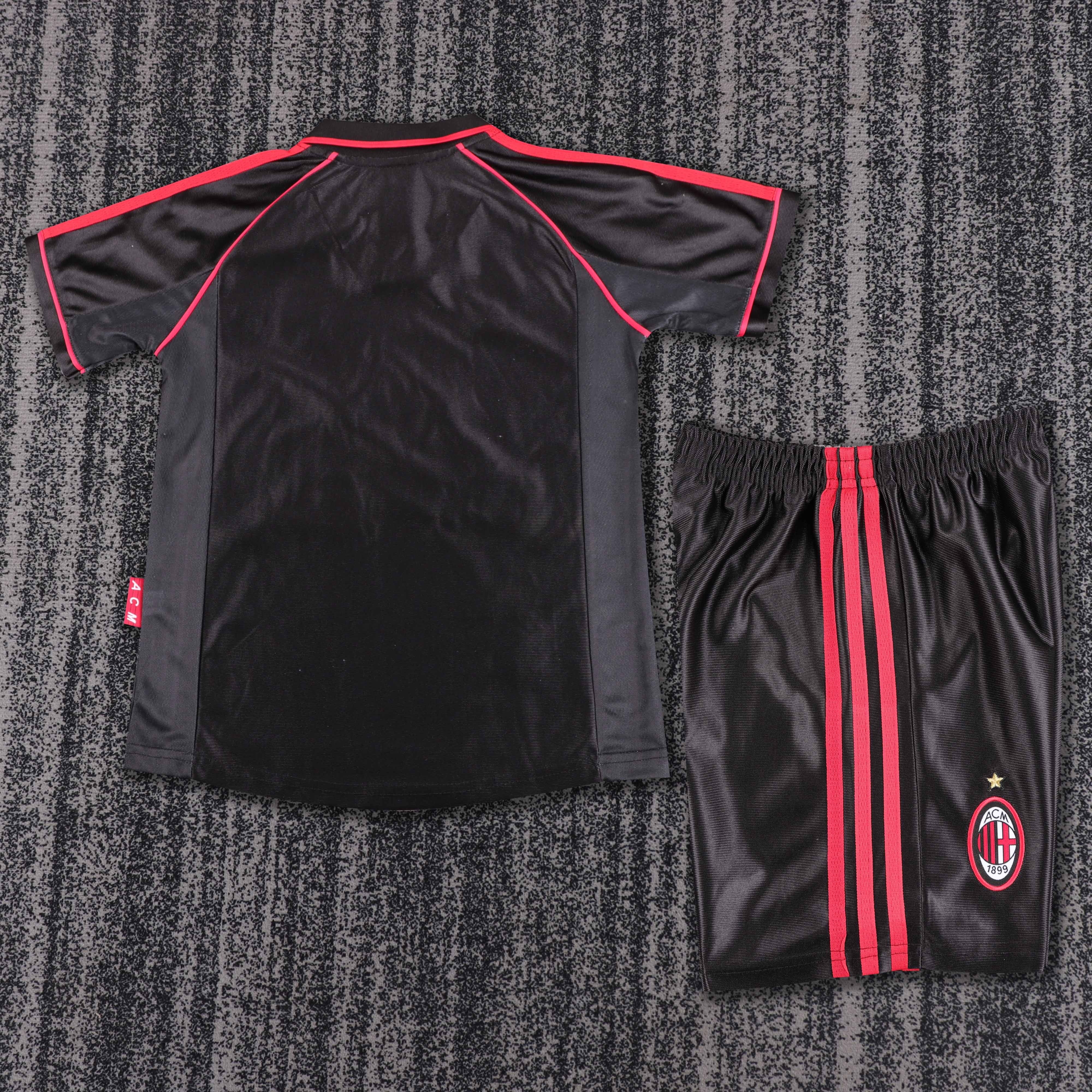 1998-99 AC Milan Second Away Match Retro Children's Jersey Set - Fans Edition